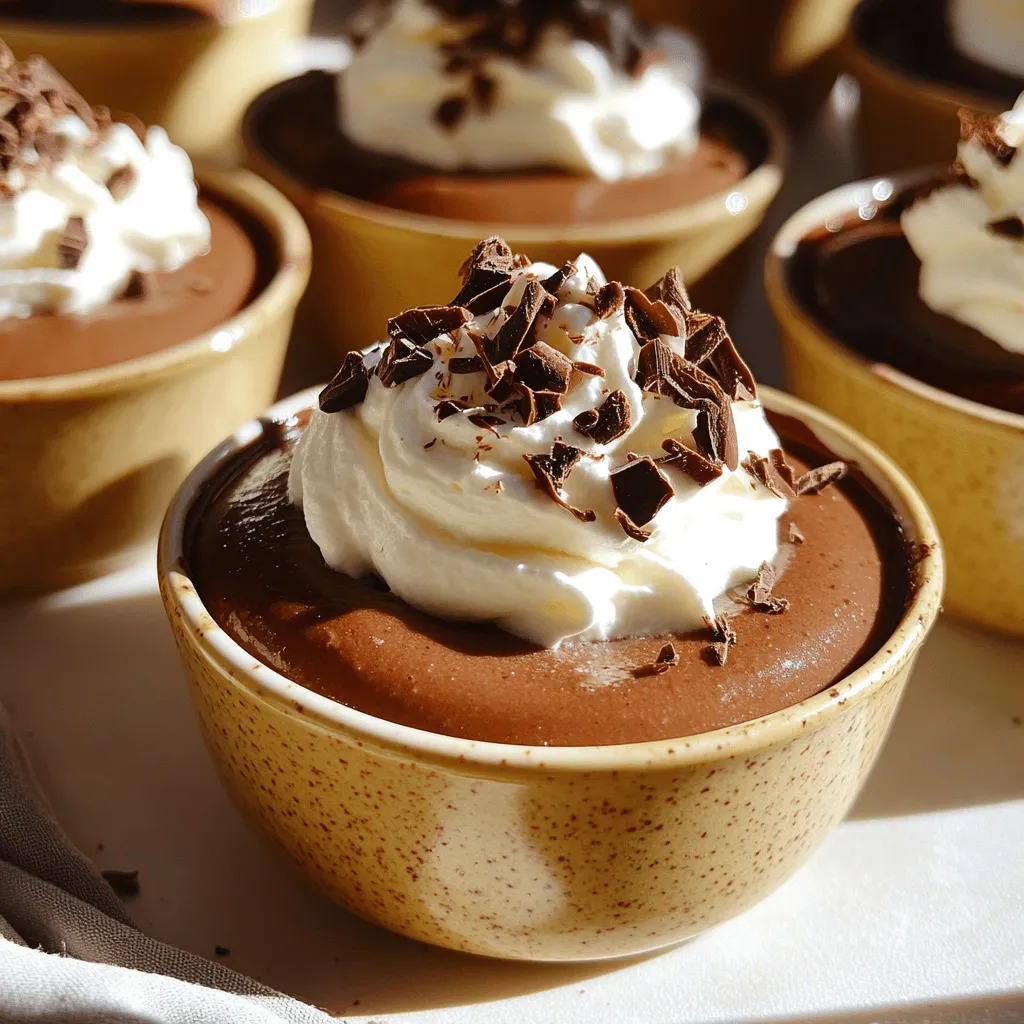 For this delightful mousse, gather these main ingredients: - 1 cup cottage cheese, preferably low-fat - 1/2 cup unsweetened cocoa powder - 1/4 cup brewed espresso, cooled - 1/4 cup honey or maple syrup (adjust for sweetness) - 1 teaspoon vanilla extract - 1/2 teaspoon instant coffee granules - Pinch of salt These items create a rich, creamy texture with a chocolatey coffee flavor. Using low-fat cottage cheese makes this dessert lighter but still tasty. To make your mousse even more special, consider these toppings: - Whipped cream - Dark chocolate shavings - Cocoa nibs These add texture and a visual appeal. Just sprinkle them on top before serving for a nice finish. If you want to change things up, here are some substitutions: - Swap cottage cheese for Greek yogurt for a creamier texture. - Use agave syrup instead of honey or maple syrup for a vegan option. - Replace espresso with strong brewed coffee for a similar taste. These swaps keep the mousse delicious while catering to your needs. Feel free to get creative! To start, gather all your ingredients. You will need: - 1 cup cottage cheese, preferably low-fat - 1/2 cup unsweetened cocoa powder - 1/4 cup brewed espresso, cooled - 1/4 cup honey or maple syrup - 1 teaspoon vanilla extract - 1/2 teaspoon instant coffee granules - A pinch of salt Next, grab your blender or food processor. Add the cottage cheese, cocoa powder, cooled espresso, honey or maple syrup, vanilla extract, instant coffee granules, and salt. Blend until everything is smooth. You want it creamy with no lumps. Scrape the sides of the blender to mix well. Taste it. If you want it sweeter, add more honey or syrup and blend briefly. Once it is smooth, transfer the mousse to serving cups or a large bowl. Cover it and place it in the fridge for at least one hour. This step helps the mousse set and flavors come together. For the best texture, use a good blender. If your blender struggles, add a splash more espresso to help it mix. Make sure to stop and scrape down the sides. This ensures all the cottage cheese blends well. If you see any lumps, keep blending. A smooth mousse is key to enjoying each bite. When ready to serve, gently stir the mousse to make it fluffy. You can top each serving with whipped cream for a nice touch. Dark chocolate shavings or cocoa nibs add a fancy look. Arrange your cups on a platter for a special presentation. It makes a great dessert for guests or a treat just for you. Enjoy! To get a smooth and creamy mousse, start with low-fat cottage cheese. Blend it well with the cocoa powder, espresso, and other ingredients until you see no lumps. If your blender struggles, stop and scrape down the sides. This helps mix everything evenly. The goal is a silky texture that feels good in your mouth. Taste your mousse after blending. If it’s not sweet enough, add more honey or maple syrup. Mix again briefly to blend it in. You can use agave syrup or stevia if you prefer low-sugar options. Each sweetener brings a unique flavor, so try what you like best! If you have leftover mousse, store it in an airtight container. Keep it in the fridge for up to three days. Before serving, give it a gentle stir. This helps to refresh its texture. You can also top it with whipped cream or chocolate shavings right before serving to keep it looking fresh. {{image_2}} You can make this mousse dairy-free and vegan without losing flavor. Use silken tofu instead of cottage cheese. Blend it the same way. For sweetness, choose maple syrup or agave nectar. Use vegan chocolate for toppings, like coconut whipped cream, to keep it plant-based. Want to kick up the flavor? You can add spices like nutmeg or cinnamon. Just a pinch can make a big difference. Try one or both to find your favorite taste. You can also mix in some orange zest for a bright twist. This adds a lovely aroma and depth to the mousse. Serving this mousse can be fun and creative. You can layer it in parfait glasses with fresh fruit or granola. It looks beautiful and tastes great. For a simple option, serve it in dessert cups and top with whipped cream and dark chocolate shavings. Cocoa nibs also add crunch and a rich chocolate taste. To keep your Mocha Cottage Cheese Mousse fresh, store it in the fridge. Use airtight containers to prevent any odors from mixing. Make sure to cover the mousse well if you use bowls. This keeps it smooth and creamy. Your mousse lasts about 3 to 5 days in the fridge. After this time, it may lose its taste and texture. Always check for any changes in smell or texture before eating. You don't need to heat this mousse. It’s best served cold. If it seems a bit thick after storage, stir in a splash of brewed espresso or milk. This will help bring back its smooth consistency. Enjoy your delicious mousse! Yes, you can use different cheeses. Ricotta or cream cheese works well too. These cheeses change the mousse's taste and texture. Ricotta adds a creamier feel. Cream cheese gives it a richer flavor. Just remember, the mousse may not be as light as with cottage cheese. The mousse should chill for at least one hour. This time helps it set and blend the flavors. If you can wait longer, chill it for two to three hours. The longer it sits, the better it tastes. Yes, it can be healthy! Cottage cheese gives protein and calcium. Using honey or maple syrup as a sweetener keeps it natural. The cocoa powder adds antioxidants too. Just watch the portion size if you want to keep it light. This blog post covered how to make a delicious Mocha Cottage Cheese Mousse. We explored the main ingredients, optional toppings, and ways to substitute. I shared step-by-step instructions for preparation, blending, and presentation. You learned tips for the best texture and how to store leftovers. We also discussed variations, including dairy-free options and flavor enhancements. In conclusion, you now have all the tools to create this tasty dessert that is easy to modify and enjoy. Get started and savor each bite!