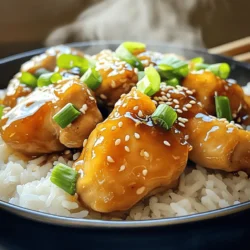 - 1 ½ pounds chicken thighs, boneless and skinless, cut into bite-sized pieces - ¼ cup honey - ¼ cup soy sauce (low sodium preferred) - 3 tablespoons apple cider vinegar - 2 tablespoons sesame oil - 4 cloves garlic, minced - 1 teaspoon fresh ginger, grated - ½ teaspoon red pepper flakes (adjust to taste) - 2 tablespoons cornstarch - 2 tablespoons water - 2 green onions, sliced (for garnish) - Sesame seeds (for garnish) - Steamed rice or quinoa, for serving You can add a few extra ingredients to make this dish even better. Consider using: - Bell peppers, chopped - Broccoli florets - Carrots, sliced These will add color and nutrients. You can toss them in with the chicken to cook together. Serve your honey garlic chicken with: - Steamed rice or fluffy quinoa - A side of stir-fried vegetables - Garlic bread or crusty rolls These options will enhance your meal and make it more filling. Enjoy the sweet and savory mix in every bite! Start by making the marinade. In a medium bowl, whisk together these ingredients: - ¼ cup honey - ¼ cup soy sauce (low sodium preferred) - 3 tablespoons apple cider vinegar - 2 tablespoons sesame oil - 4 cloves garlic, minced - 1 teaspoon fresh ginger, grated - ½ teaspoon red pepper flakes This mix will add great flavor to your chicken. Next, take 1 ½ pounds of boneless, skinless chicken thighs. Cut them into bite-sized pieces. Place the chicken in a large bowl or a resealable bag. Pour half of the marinade over the chicken. Make sure all pieces are well-coated. Let the chicken marinate for at least 30 minutes. You can chill it for up to 2 hours for even better flavor. Now, heat a large skillet over medium-high heat. Add the marinated chicken pieces. Discard the leftover marinade. Cook the chicken for about 5-7 minutes. Stir occasionally until the chicken is browned and cooked through. In a small bowl, mix 2 tablespoons of cornstarch with 2 tablespoons of water to make a slurry. Once your chicken is cooked, reduce the heat to medium. Pour the reserved marinade back into the skillet. Bring it to a simmer for about 2-3 minutes. Then, whisk in the cornstarch slurry and cook for another minute until the sauce thickens. Remove the skillet from heat. Toss the chicken in the sauce to coat every piece. Serve the honey garlic chicken over steamed rice or quinoa. For a nice touch, garnish with sliced green onions and a sprinkle of sesame seeds. Enjoy your homemade dish that’s better than takeout! To get perfectly cooked chicken, start with even-sized pieces. Cut your chicken thighs into bite-sized chunks. This helps them cook evenly. Heat your skillet well before adding the chicken. This sears the meat and locks in flavor. Cook the chicken for about 5 to 7 minutes. Make sure it’s browned on all sides. Use a meat thermometer to check. The chicken should reach 165°F to be safe to eat. You can easily adjust the flavor of your honey garlic chicken. If you want it sweeter, add more honey. For a saltier taste, increase the soy sauce. Like it spicy? Add more red pepper flakes. If you prefer a tangy kick, add extra apple cider vinegar. Taste the marinade before using it. This lets you find the balance you like best. Making this dish ahead of time is simple. Marinate the chicken and store it in the fridge. You can do this up to 2 hours before cooking. This builds great flavor. You can also cook the chicken and store it. Keep it in the fridge for up to three days. Just reheat it on the stove or in the microwave. Serve it over rice or quinoa for a quick meal. This dish is perfect for lunch or dinner! {{image_2}} You can easily add veggies to the honey garlic chicken. Try bell peppers, broccoli, or snap peas. Cut them into bite-sized pieces. Toss them with the chicken in the skillet. Add them in the last few minutes of cooking. This way, they stay crisp and colorful. The veggies soak up the sweet sauce and add nutrients. For a spicy twist, add more red pepper flakes. You can also use hot sauce. Mix a tablespoon of sriracha into your marinade. The heat balances the sweet honey flavor. If you love heat, this option is for you. Adjust the spice level to your taste. Serve it with rice to cool it down. Turn this recipe into a quick stir-fry. Use a wok for high heat and fast cooking. Cut the chicken and veggies into thin strips. Cook the chicken first, then add the veggies. Pour the honey garlic sauce in during the last few minutes. Serve it over rice or noodles for a complete meal. This method keeps everything fresh and vibrant. After you enjoy your honey garlic chicken, store any leftovers right away. Use an airtight container to keep it fresh. This dish stays good in the fridge for about 3 to 4 days. Make sure the chicken cools down first before placing it in the fridge. This helps keep it juicy. To reheat, you can use the microwave or a skillet. If using the microwave, place the chicken in a bowl and cover it with a lid. Heat in short bursts, stirring in between. If using a skillet, add a splash of water to keep it moist. Heat on low until warm. This keeps the chicken tender and tasty. You can also freeze honey garlic chicken. Place cooled chicken in a freezer-safe container. It can last up to 3 months in the freezer. To thaw, move it to the fridge overnight before reheating. This way, it retains its flavor and texture. Enjoy your homemade takeout again! Yes, you can use chicken breasts. They cook faster and are leaner. Just cut them into bite-sized pieces. The flavor will still be good, but thighs add more juiciness. To make it gluten-free, use gluten-free soy sauce. You can find this in stores. This small swap keeps the taste without gluten. Some great sides include: - Steamed rice - Quinoa - Stir-fried vegetables - A fresh salad These pair well and balance the sweet and savory flavors. You can store it in the fridge for up to four days. Make sure to place it in an airtight container. If you want to keep it longer, freeze it for up to three months. This blog post covered how to make honey garlic chicken. We looked at key ingredients and optional flavors. I shared step-by-step cooking instructions and tips for perfect chicken. Variations like stir-fry and spicy options gave you ideas to mix it up. Lastly, we discussed storing leftovers and reheating them right. In summary, you can easily make a tasty dish that fits your taste. Enjoy experimenting with different flavors and find what makes you happy!