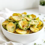 - 1 pound Brussels sprouts - 2 tablespoons olive oil - 1 teaspoon garlic powder - 1 teaspoon onion powder - 1/2 teaspoon smoked paprika - Salt and pepper to taste - Optional toppings: Grated Parmesan cheese - Air fryer - Large mixing bowl - Measuring spoons - Tongs or spatula To make crispy Brussels sprout chips, you need just a few simple items. First, grab 1 pound of Brussels sprouts. Look for fresh, firm ones with tight leaves. Next, you will need 2 tablespoons of olive oil. This helps the chips get that perfect crunch. You’ll also need 1 teaspoon of garlic powder and 1 teaspoon of onion powder. These add great flavor to your chips. For a bit of smoke, use 1/2 teaspoon of smoked paprika. Don’t forget salt and pepper for taste! If you want to elevate your chips, consider adding grated Parmesan cheese on top. This step is optional but adds a delicious twist. For equipment, an air fryer is key. It cooks the chips evenly and keeps them crispy. A large mixing bowl will help you toss everything together. Finally, a pair of tongs or a spatula will make it easier to handle the chips when they are done. Gather these ingredients and tools, and you’re ready to make a crunchy snack that’s both tasty and healthy. Set the air fryer to 375°F (190°C). This step ensures even cooking and crispiness. Trim and halve the Brussels sprouts. This helps them cook evenly. In a large bowl, mix the halved sprouts with 2 tablespoons of olive oil, 1 teaspoon of garlic powder, 1 teaspoon of onion powder, 1/2 teaspoon of smoked paprika, and salt and pepper to taste. Toss well until all sprouts are evenly coated. Arrange the Brussels sprouts in a single layer in the air fryer basket. Do not overcrowd; this will make them less crispy. Cook for 10-12 minutes, shaking the basket halfway through to promote even cooking. Keep an eye on them. They should be crispy and nicely browned. If you like, sprinkle grated Parmesan cheese over the sprouts in the last 2 minutes of cooking for extra flavor. Once done, remove the chips from the air fryer and let cool slightly before serving. - Avoid overcrowding the air fryer basket. This keeps air flowing and helps them crisp. - Monitor cooking time closely. Check at 10 minutes to prevent burning. The chips should be golden and crunchy. - Experiment with additional seasonings. Try adding chili powder or a pinch of cumin. - Use fresh herbs for added taste. Chopped rosemary or thyme can elevate the flavor. - Presentation ideas for serving. Place the chips on a rustic wooden board or in a bowl lined with parchment. - Pairing with dips or mains. Serve with hummus, yogurt dip, or as a side to grilled chicken. {{image_2}} You can make these Brussels sprout chips vegan. Just skip the Parmesan cheese. You can also use vegan cheese if you want a cheesy flavor. This keeps the chips light and plant-based, perfect for anyone avoiding dairy. If you like a kick, try adding heat. Red pepper flakes or cayenne pepper work well. Sprinkle them on the Brussels sprouts before cooking. This gives a fiery flavor that makes the chips pop. Adjust the amount based on your spice level. For a fresh taste, add dried herbs. Thyme or rosemary bring great flavor. Mix these herbs in with the oil and seasonings. They add a nice aroma and taste that elevates the chips. You can also try other herbs you enjoy. To store leftover Brussels sprout chips, place them in an airtight container. This helps keep them fresh. You can store them in the fridge for up to three days. Let them cool before sealing. If they lose some crunch, don’t worry. You can re-crisp them later. The best way to re-crisp your Brussels sprout chips is to use the air fryer. Set it to 350°F (175°C). Place the chips in the basket. Heat for about 3-5 minutes. Keep an eye on them so they don’t burn. This method brings back their crunch! You can freeze Brussels sprout chips if you want to save some for later. Make sure they are completely cool. Place them in a freezer bag or container. They can last up to two months in the freezer. To eat, let them thaw in the fridge. Then, re-crisp them in the air fryer. Enjoy those tasty bites! You can use frozen Brussels sprouts, but fresh ones work better. Fresh sprouts give a better texture and taste. Frozen sprouts have more water, which can make them soggy. If you use frozen, thaw them first and pat them dry. This will help them crisp up nicely. Brussels sprout chips stay fresh for about 3 days at room temperature. Store them in an airtight container. If you want to keep them longer, place them in the fridge for up to a week. Just remember, the chips may lose some crunch over time. Yes, Brussels sprout chips are quite healthy! They are low in calories and high in fiber. The olive oil adds healthy fats. Plus, Brussels sprouts are packed with vitamins C and K. These chips are a great snack choice that feels indulgent without the guilt. You can create tasty Brussels sprout chips using few simple ingredients. We covered essential items, from Brussels sprouts to olive oil and spices. You learned how to cook them perfectly in an air fryer. Remember to avoid overcrowding for crispiness and feel free to add your own flair with spices or toppings. With proper storage methods, you can keep extras fresh. Enjoy experimenting with these crunchy treats!