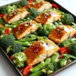- 4 salmon fillets - 1 cup teriyaki sauce (homemade or store-bought) - 2 cups broccoli florets - 1 red bell pepper, sliced - 1 cup snap peas The main ingredients create a simple and tasty dinner. Salmon fillets are rich in omega-3 fats. They give the dish a tender and flaky texture. The teriyaki sauce adds a sweet and savory kick. Broccoli, bell pepper, and snap peas bring color and crunch. These vegetables also pack in nutrients like vitamins A and C. - 1 tablespoon honey (optional for added sweetness) - Sesame seeds and sliced green onions for garnish Honey adds more sweetness to the teriyaki sauce. It helps balance flavors well. Sesame seeds and green onions work as great garnishes. They add a touch of crunch and freshness to each bite. Using these optional ingredients makes the dish even better! 1. Preheat oven temperature Set your oven to 400°F (200°C). This heat will cook the salmon and veggies just right. 2. Preparing the teriyaki sauce mixture In a bowl, combine the teriyaki sauce, minced ginger, minced garlic, and honey if you want it sweeter. Mix well and set it aside. 1. Arranging salmon and vegetables on the sheet pan Place the salmon fillets in the center of a large sheet pan. Next, arrange the broccoli florets, sliced red bell pepper, and snap peas around the salmon. 2. Baking times and techniques Drizzle sesame oil over the veggies. Season everything with salt and pepper. Pour half of the teriyaki sauce mixture over the salmon and veggies, saving the rest for later. Bake for 15 to 20 minutes. The salmon should flake easily when done. In the last 5 minutes, brush the reserved teriyaki sauce on the salmon for extra flavor. Once baked, let it rest for a few minutes. Garnish with sesame seeds and green onions before serving. To ensure your salmon is cooked just right, check for flakiness. If it flakes easily with a fork, it’s done. This usually takes about 15 to 20 minutes at 400°F. Pay close attention to the color; it should be a nice pink inside. For perfectly roasted vegetables, cut them into similar sizes. This helps them cook evenly. Toss them with sesame oil, salt, and pepper before baking. Broccoli florets, red bell peppers, and snap peas work well together. They add color and crunch to your dish. You can adjust the teriyaki sauce to your taste. If you like it sweeter, add more honey. For a tangy twist, add a splash of lime juice. Consider other spices, too. A sprinkle of red pepper flakes can add heat. Garlic powder or onion powder can deepen the flavor. Experiment with these to find what you love most. {{image_2}} You can switch up the protein in this dish. Chicken and tofu work great as substitutes for salmon. Both choices soak up the teriyaki flavor well. For vegetables, feel free to mix it up! Try carrots, zucchini, or bell peppers. Each adds a different taste and texture. This makes your meal more colorful and fun. If you want to make your own teriyaki sauce, it's easy! Just mix 1 cup of soy sauce, 1/4 cup of honey, 1 tablespoon of rice vinegar, and 1 teaspoon of cornstarch. Cook it on low heat until it thickens. This way, you can control the sweetness and saltiness. Want to spice things up? Add red pepper flakes, black pepper, or a dash of cayenne. This adds a nice kick to your dish without overpowering the teriyaki flavor. Enjoy personalizing your meal! To keep your teriyaki salmon fresh, store it in an airtight container. Place the salmon and veggies together. Ensure they cool to room temperature first. This helps stop bacteria growth. In the fridge, your leftovers stay fresh for about 3 days. If you want to keep them longer, freeze the salmon and veggies. They can last up to 3 months in the freezer. Just remember to wrap them tightly to avoid freezer burn. When you reheat your teriyaki salmon, you want it warm and moist. The best method is to use the oven. Preheat it to 350°F (175°C). Place the salmon on a baking sheet and cover it with foil. This keeps moisture in. Heat for about 10 to 15 minutes, or until warm. You can also use the microwave, but be careful. Heat in short bursts, around 30 seconds, to prevent drying it out. Enjoy your delicious meal just like it was fresh! Yes, you can use frozen salmon fillets. Just make sure to thaw them first. Thawing helps the salmon cook evenly. This can be done overnight in the fridge or for a quick method, you can place the fillets in a sealed bag and submerge them in cold water. Teriyaki salmon pairs well with rice or quinoa. You can also serve it with more veggies, like steamed carrots or sautéed spinach. For a light meal, a fresh salad with citrus dressing works great too. The bright flavors balance the sweet teriyaki sauce. Yes, you can prep this recipe ahead of time. You can marinate the salmon and chop the veggies a day before. Store them in the fridge until you are ready to cook. This makes dinner quick and easy on busy nights. Just remember to baste the salmon with fresh sauce before cooking for the best flavor. This blog post covers how to make teriyaki salmon with ease. We explored the main and optional ingredients, easy steps to prepare and cook the dish, and helpful tips for perfect results. I also shared ways to customize the recipe and store leftovers properly. In closing, teriyaki salmon is simple, tasty, and flexible. You can enjoy it your way!
