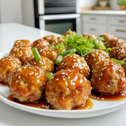 - 1 pound ground chicken or turkey - 1/2 cup breadcrumbs - 1/4 cup grated Parmesan cheese - 2 cloves garlic, minced - 1 egg - 1 teaspoon dried oregano - 1/2 teaspoon salt - 1/4 teaspoon black pepper - 1/4 cup honey - 2-3 tablespoons Sriracha (adjust to taste) - 1 tablespoon soy sauce - 1 teaspoon sesame oil - Garnishes: sesame seeds and chopped green onions To create my Sriracha Honey Glazed Meatballs, I start with the meatball base. I use one pound of ground chicken or turkey. This choice keeps the meatballs lean without losing flavor. Next, I add half a cup of breadcrumbs. This helps bind the mixture and gives it a nice texture. I also include a quarter cup of grated Parmesan cheese for a rich, salty kick. For flavoring, I use two cloves of minced garlic. Garlic adds depth and aroma to the meatballs. Then, I crack in one egg to help hold everything together. I add a teaspoon of dried oregano for a hint of herbiness. Finally, I sprinkle in half a teaspoon of salt and a quarter teaspoon of black pepper. These spices enhance the overall taste. Now for the glaze. I mix a quarter cup of honey with two to three tablespoons of Sriracha. I adjust the Sriracha based on how spicy I want it. I also add a tablespoon of soy sauce for saltiness and a teaspoon of sesame oil for richness. When serving, I love to garnish with sesame seeds and chopped green onions. They add a fresh crunch and a pop of color to the meatballs. This combination of ingredients makes for a delightful dish that is both sweet and spicy! First, you need to preheat your oven to 400°F (200°C). This step is key for getting crispy meatballs. While the oven warms, grab a large bowl. Combine the ground chicken or turkey, breadcrumbs, Parmesan cheese, minced garlic, egg, dried oregano, salt, and black pepper. Make sure to mix everything well. You want a smooth blend for great flavor in each bite. Now, shape the mixture into small meatballs. Aim for about 1 inch in diameter. Place them on a baking sheet lined with parchment paper. This keeps them from sticking and makes clean-up easy. Bake the meatballs in your preheated oven for around 20 minutes. Look for a nice golden color, which means they are cooked through. While the meatballs bake, let’s make the glaze. In a separate bowl, whisk together honey, Sriracha, soy sauce, and sesame oil. If you like it spicy, add more Sriracha. After 20 minutes, take the meatballs out of the oven. Brush half of the glaze over them. This adds a sweet and spicy kick. Return them to the oven for another 5 minutes. This step caramelizes the glaze and makes it sticky and delicious. Once done, let the meatballs rest for a few minutes. Garnish with sesame seeds and chopped green onions for extra flavor and crunch. Enjoy your tasty creation! To get the best meatballs, mix the meat and ingredients well. Make sure to combine everything without overworking the mixture. Overworking can make meatballs tough. For juicy meatballs, adjust the cooking time. Bake them until they are just cooked through. Usually, 20 minutes works well. If you want them extra juicy, you can take them out a bit sooner. You can change the Sriracha amount to suit your taste. Start with the lower end, around 2 tablespoons. If you like more heat, add another half tablespoon at a time. Remember, the glaze will intensify as it cooks. For a milder option, try using less Sriracha or a mix of honey and soy sauce. You can also use sweet chili sauce instead for a gentler spice. To make these meatballs even better, try adding herbs or spices. Fresh basil, cilantro, or parsley can add great flavor. You can also experiment with a pinch of cumin or smoked paprika for added depth. Incorporating other ingredients can change things up too. Add finely chopped bell peppers or scallions to the meat mixture. These ingredients bring in extra moisture and flavor, making your meatballs even more delicious! {{image_2}} You can try different meats for these meatballs. Ground beef works well if you want a richer flavor. Ground pork is also a great choice, adding a bit of sweetness. For those who prefer plant-based options, use lentils or chickpeas. These alternatives can give you the same satisfying texture and flavor. If you need a gluten-free option, simply use gluten-free breadcrumbs. They work just as well in holding the meatballs together. Make sure to check your sauces too. Some soy sauces contain gluten, so opt for a gluten-free version. To change up the flavor, consider adding different sauces. Sweet chili sauce or teriyaki sauce can add a unique twist. You can also use flavored oils, like garlic or chili oil, to enhance the taste. Experimenting with marinades can take your meatballs to a whole new level. Store your Sriracha honey glazed meatballs in an airtight container. Place them in the fridge for up to four days. Make sure they cool completely before sealing. This keeps them fresh and tasty. For longer storage, freeze the meatballs. Place them in a single layer on a baking sheet. After they freeze solid, transfer them to a freezer bag. This method helps keep their shape. They can last for up to three months in the freezer. You can reheat your meatballs easily. Use the oven for the best results. Preheat it to 350°F (175°C) and place the meatballs on a baking sheet. Heat them for about 10-15 minutes. This keeps them juicy and flavorful. If you're in a hurry, you can use the microwave. Place the meatballs in a microwave-safe dish. Add a splash of water to keep them moist. Heat in short bursts of 30 seconds. Check them often to avoid overcooking. Making these meatballs in bulk is a smart move. You can double the recipe and store extras. This makes quick meals easy. Use them in sandwiches, salads, or as a snack. Incorporate them into your meal planning. Pair them with rice, noodles, or vegetables. You can even add them to a stir-fry. This way, you have tasty options ready throughout the week. You can serve these meatballs with many tasty sides. Here are some ideas: - Steamed rice or jasmine rice - Noodles, like udon or soba - Fresh salad with crunchy veggies - Stir-fried broccoli or green beans - Crispy spring rolls or egg rolls Pairing these sides enhances the meal. Each brings out the sweet and spicy notes of the meatballs. Yes, you can prepare the glaze ahead of time. Here’s how: 1. Mix honey, Sriracha, soy sauce, and sesame oil. 2. Store it in an airtight container in the fridge. This glaze will stay fresh for up to a week. Just give it a quick stir before using. Cooked Sriracha honey glazed meatballs can last in the fridge for about 3 to 4 days. To keep them safe: - Store in an airtight container. - Keep them at a steady, cool temperature. If you want to enjoy them later, freezing is a good option. They can last up to three months in the freezer. Just thaw and reheat when ready to eat. In this article, we explored the tasty world of Sriracha honey glazed meatballs. We covered the key ingredients, from the meatball base to the flavorful glaze. Step-by-step instructions made the cooking easy. I shared tips for perfect texture and spice levels. We also discussed fun variations and smart storage info. Now, you can enjoy these meatballs any time. Get creative with ingredients and share your favorites!