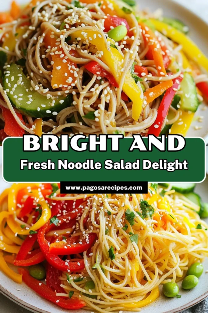 Discover the vibrant flavors of Sesame Ginger Noodle Salad, a refreshing take on healthy noodle salads perfect for any meal. This cold noodle salad features delicious soba noodles, fresh veggies, and a zesty sesame dressing. Ideal for summer picnics or quick weeknight dinners, this Asian noodle salad is both nutritious and easy to prepare. Try this simple recipe today and elevate your salad game! Save it for later! #SobaNoodleRecipes #HealthyNoodleSalad #ColdNoodleSalad #AsianNoodleSalad
