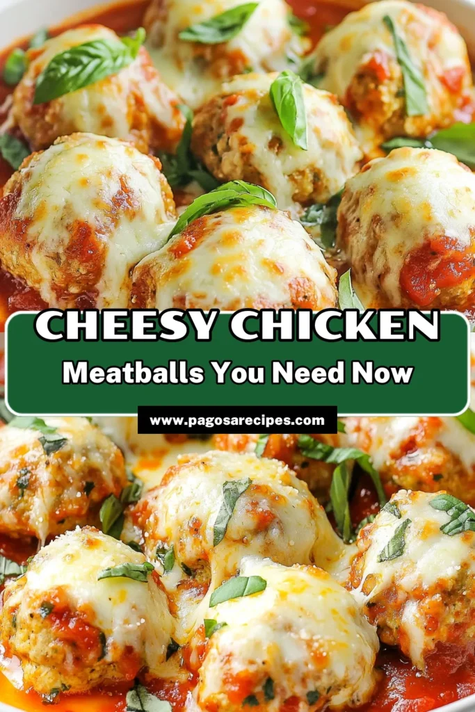 Indulge in these cheesy chicken Parmesan meatballs, a delicious twist on classic ground chicken recipes. This easy meatball recipe combines tender baked meatballs with mozzarella and rich marinara for a satisfying meal. Perfect for family dinners, this Italian meatball recipe is quick to prepare and sure to impress! Save this recipe for your next meal night! #ChickenParmesan #MeatballRecipe #GroundChicken #ItalianCooking