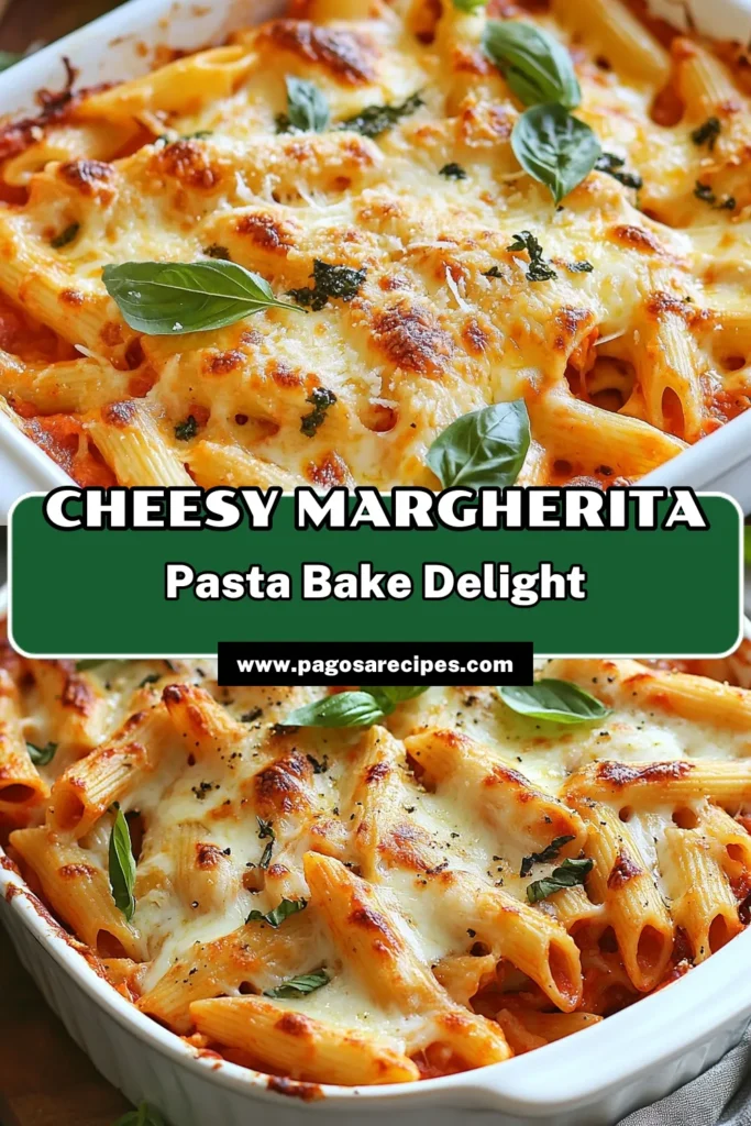 Discover the deliciousness of Margherita Pasta Bake, a perfect blend of flavors in this easy pasta bake. Using penne pasta, crushed tomatoes, and creamy mozzarella, this vegetarian pasta bake recipe is a crowd-pleaser! Ideal for weeknight dinners, it’s simple to make and packed with taste. Try this baked pasta with mozzarella for a hearty meal your family will love. Save this recipe for later! #MargheritaPastaBake #PennePastaRecipes #EasyPastaBake #VegetarianPastaBakeRecipe