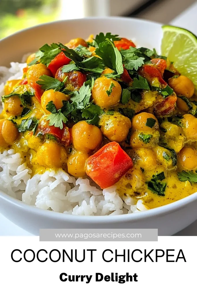 Discover the ultimate Vegan Coconut Chickpea Curry, a delicious and easy vegan dinner that will delight your taste buds! This coconut milk curry recipe combines chickpeas, spices, and fresh ingredients for a quick and satisfying meal. Perfect for those seeking a plant-based curry recipe, this dish is ready in just 35 minutes. Try this quick chickpea recipe tonight and enjoy the rich flavors! Save this for later! #ChickpeaCurry #VeganDinner #PlantBasedRecipes #CoconutMilkCurry