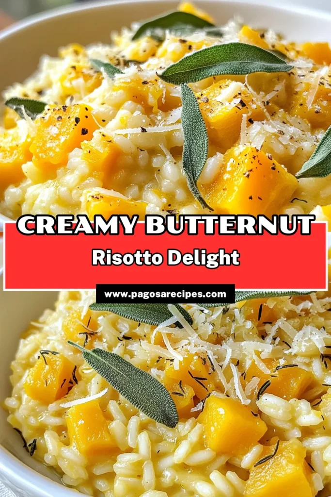 Indulge in the warmth of fall with this creamy butternut squash risotto! This vegan butternut risotto uses Arborio rice to create a rich, comforting dish that's perfect for cool evenings. Packed with flavor and easy to make, this creamy risotto recipe will impress family and friends. Don't miss out on this delightful fall comfort food recipe – save it for later and enjoy the deliciousness anytime! #ButternutSquashRisotto #VeganRecipes #ComfortFood #FallRecipes