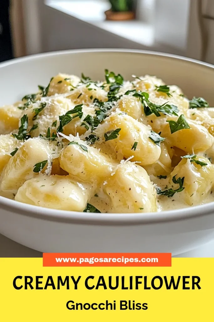 Indulge in a delicious and healthy Cauliflower Gnocchi Recipe with this creamy vegan Alfredo sauce! This dairy-free gnocchi is made with simple ingredients, including a creamy cauliflower sauce that flavors every bite. Perfect for those seeking healthy pasta alternatives, this dish is quick and easy to prepare. Try it tonight and elevate your pasta game! Save this recipe for later! #CauliflowerGnocchi #VeganAlfredo #DairyFreeGnocchi #HealthyPastaAlternatives
