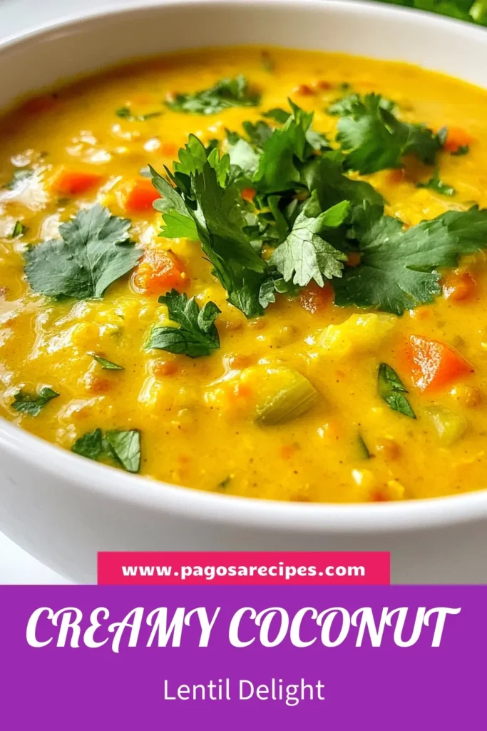 Savor the rich flavors of this creamy coconut lentil soup, a healthy and hearty vegan coconut soup recipe that's perfect for any meal. Packed with nutritious red lentils and coconut milk, this red lentil soup with coconut milk will warm your soul. Try this easy curry lentil soup recipe today and enjoy a bowl of comfort. Don't forget to save it for later! #CreamyCoconutLentilSoup #VeganSoup #HealthyRecipes #CurryLentilSoup