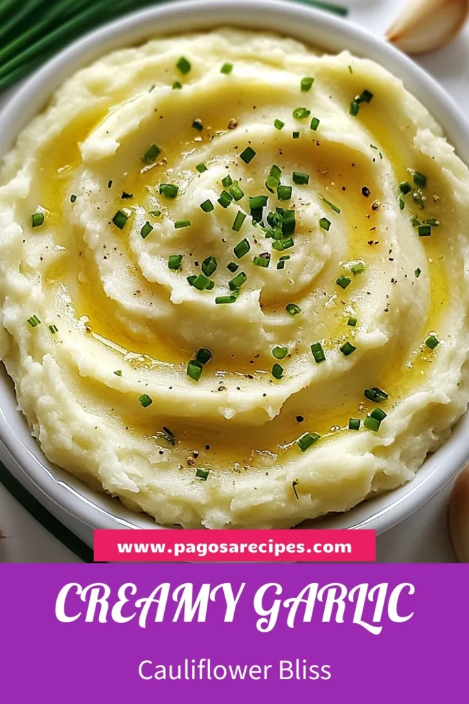 Discover the ultimate creamy mashed cauliflower recipe! This roasted garlic cauliflower recipe is a delicious, healthy mashed potatoes alternative perfect for any meal. Enjoy vegan mashed cauliflower that's rich and satisfying without the extra calories. Impress your guests with this easy cauliflower side dish recipe that’s sure to be a hit. Try it today and elevate your dining experience! #CreamyMashedCauliflower #HealthyEating #VeganRecipes #CauliflowerSideDish