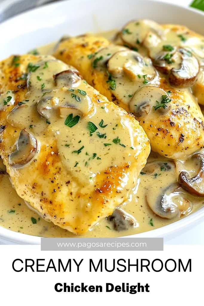 Indulge in this creamy mushroom chicken skillet that brings flavor and comfort to your dinner table. Perfect for an easy chicken dinner, this recipe features tender chicken with mushrooms in a rich creamy chicken sauce that everyone will love. Ready in just 30 minutes, it's an impressive yet simple dish! Save this creamy mushroom chicken recipe now and impress your family tonight! #ChickenDinner #SkilletRecipes #CreamyChicken #EasyDinnerIdeas