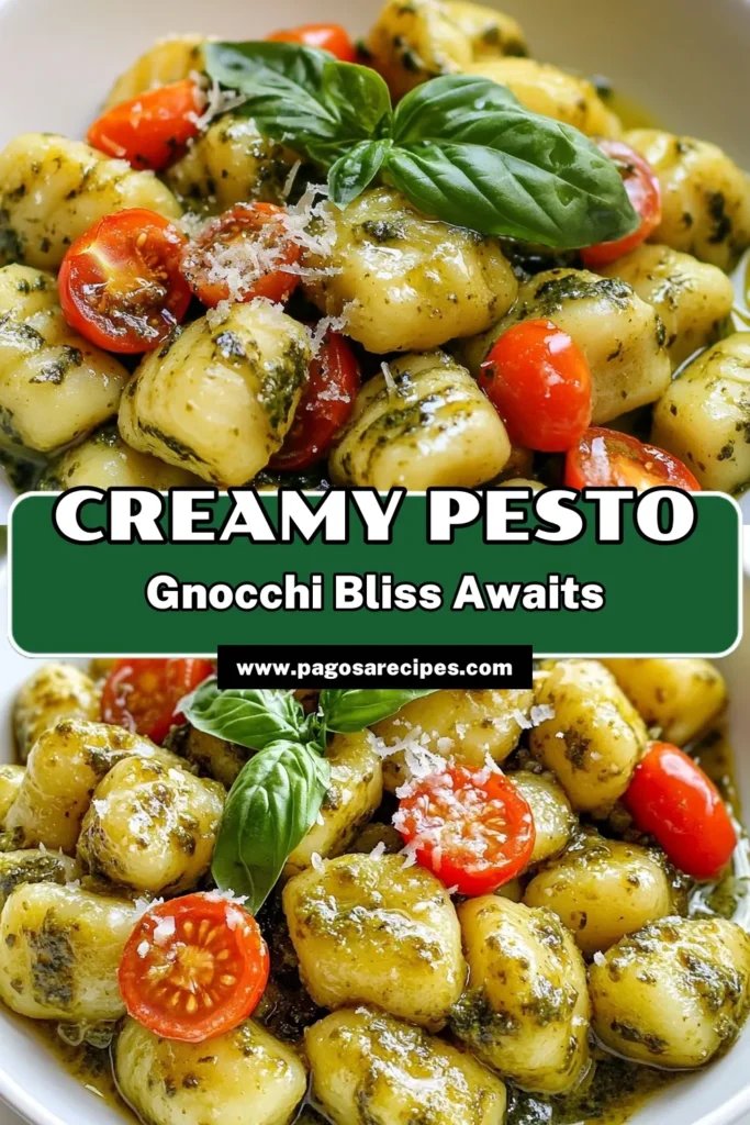Discover this delicious creamy pesto gnocchi recipe that's perfect for any occasion! This easy gnocchi recipe combines tender potato gnocchi with a rich basil pesto pasta dish, fresh spinach, and cherry tomatoes. It's a satisfying vegetarian gnocchi dish that's sure to impress. Ready in just 25 minutes, it's one of the best creamy pasta recipes you'll ever make. Try it tonight and elevate your dinner game! Save this recipe for later! #CreamyPestoGnocchi #EasyGnocchiRecipe #VegetarianGnocchi #CreamyPastaRecipes