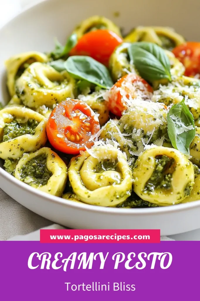 Savor the flavors of this creamy pesto tortellini skillet! This easy tortellini recipe combines cheese tortellini, heavy cream, and fresh veggies for a quick creamy pasta dish ready in just 25 minutes. Perfect for a delicious tortellini dinner that the whole family will love. Grab your skillet and whip up this delightful one-skillet meal tonight! Save this recipe for later! #PastaRecipes #Tortellini #QuickDinners #EasyRecipes