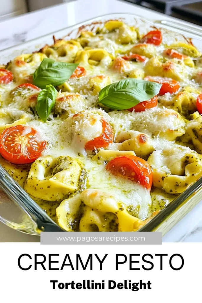 Indulge in this creamy pesto tortellini bake, a delightful cheesy pasta bake recipe your family will love! Packed with flavors from basil pesto pasta, this easy tortellini dish is perfect for weeknight dinners or special occasions. With just a few simple steps, enjoy baked tortellini with cheese that is both comforting and satisfying. Try it today and elevate your dinner game! Save this recipe for later! #PastaLovers #TortelliniRecipe #DinnerIdeas #EasyRecipes