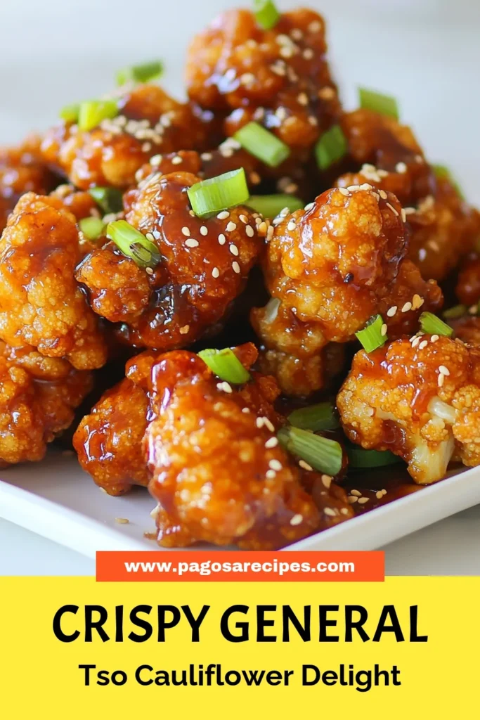 Discover how to make Crispy General Tso’s Cauliflower, a delicious Vegan General Tso's Recipe that will impress everyone! This Cauliflower Fried Recipe combines perfectly crispy cauliflower with a savory and spicy General Tso's Sauce, making it a must-try spicy cauliflower dish. Enjoy this easy, plant-based snack or side that’s sure to be a hit. Save this recipe for your next cooking adventure! #VeganRecipes #CauliflowerRecipes #SpicyFood #PlantBasedCooking