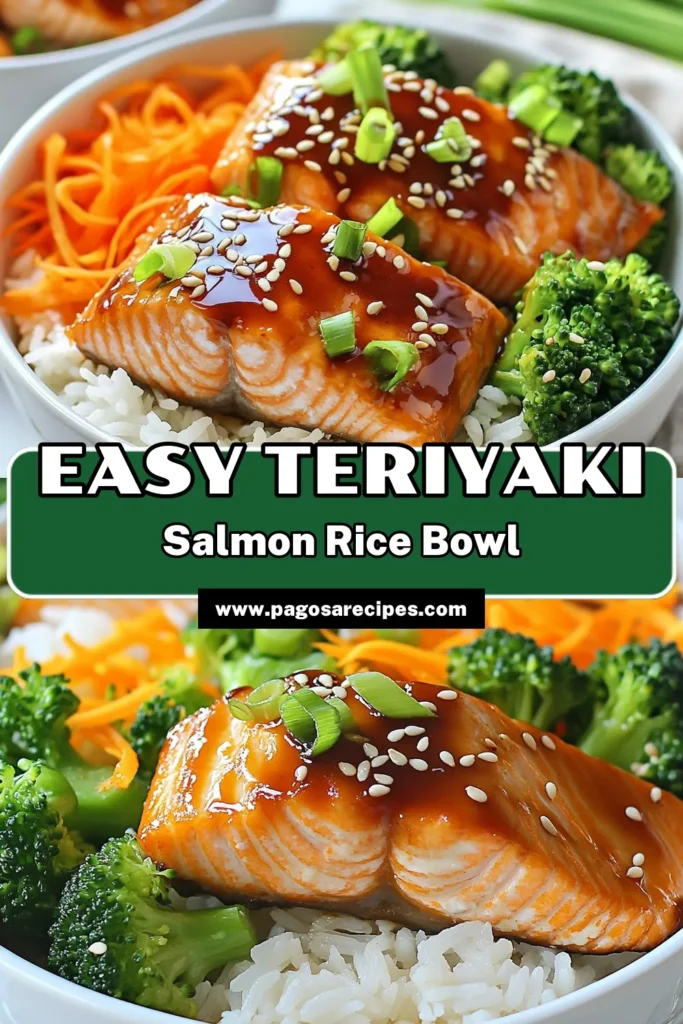Delight in this easy teriyaki salmon recipe with our flavorful salmon rice bowls! Perfect for a healthy meal, this dish combines marinated salmon, fluffy jasmine rice, and fresh veggies for a nutritious boost. Ready in just 45 minutes, these healthy salmon recipes are ideal for busy nights. Try this jasmine rice bowl recipe today and savor every bite! Save this recipe for your next dinner! #TeriyakiSalmon #SalmonRiceBowls #HealthyRecipes #EasyDinnerIdeas