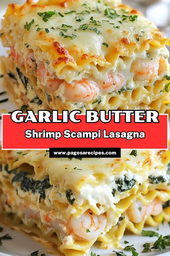 Indulge in the delicious flavors of Garlic Butter Shrimp Lasagna, a creamy lasagna with shrimp that transforms your seafood cravings into a comforting dish. This easy shrimp lasagna recipe layers succulent shrimp, rich cream sauce, and cheesy goodness for an unforgettable meal. Perfect for any occasion, it’s sure to impress! Click to discover this Seafood Lasagna Recipe and bring it to your table tonight! #ShrimpScampiRecipe #SeafoodLasagna #EasyShrimpLasagna #GarlicButterShrimpLasagna