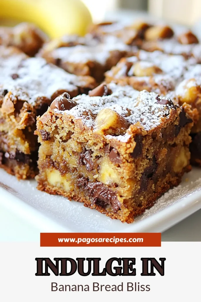 Indulge in these delicious Chocolate Chip Banana Bread Blondies, the perfect homemade treat for dessert with ripe bananas! This easy chocolate chip blondies recipe features rich flavors and a soft, chewy texture, making it an irresistible delight. Perfect for a quick dessert or snack, these banana bread blondies are a must-try! Click to save this recipe and start baking your own today! #ChocolateChipBananaBlondies #BananaBlondieRecipe #EasyChocolateChipBlondies #HomemadeBananaBlondies