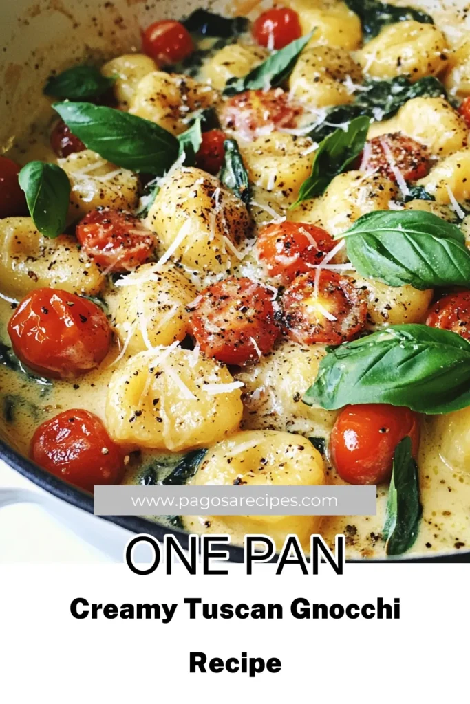 Discover the delight of One-Pan Tuscan Gnocchi! This easy gnocchi recipe combines creamy gnocchi with spinach for a delicious and satisfying meal. Perfect for busy weeknights, this quick dinner recipe delivers all the flavors of a Tuscan-style pasta dish in just 20 minutes! Whether you're feeding the family or enjoying a cozy night in, this dish is sure to please. Try it now and save for later! #Gnocchi #QuickDinner #PastaRecipes #EasyRecipes