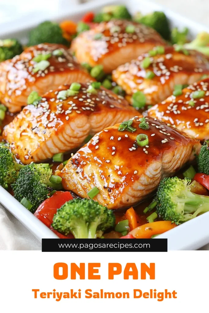 Discover the ultimate teriyaki salmon sheet pan recipe that transforms your dinner routine! This easy salmon recipe packs flavor and health benefits, making it the perfect healthy salmon dinner. Pair your flavorful salmon with vibrant sheet pan teriyaki vegetables for a complete one pan salmon recipe. Ready in just 30 minutes, it's a must-try! Save this recipe for a quick weeknight meal! #TeriyakiSalmon #SheetPanDinner #HealthyEating #EasyRecipes