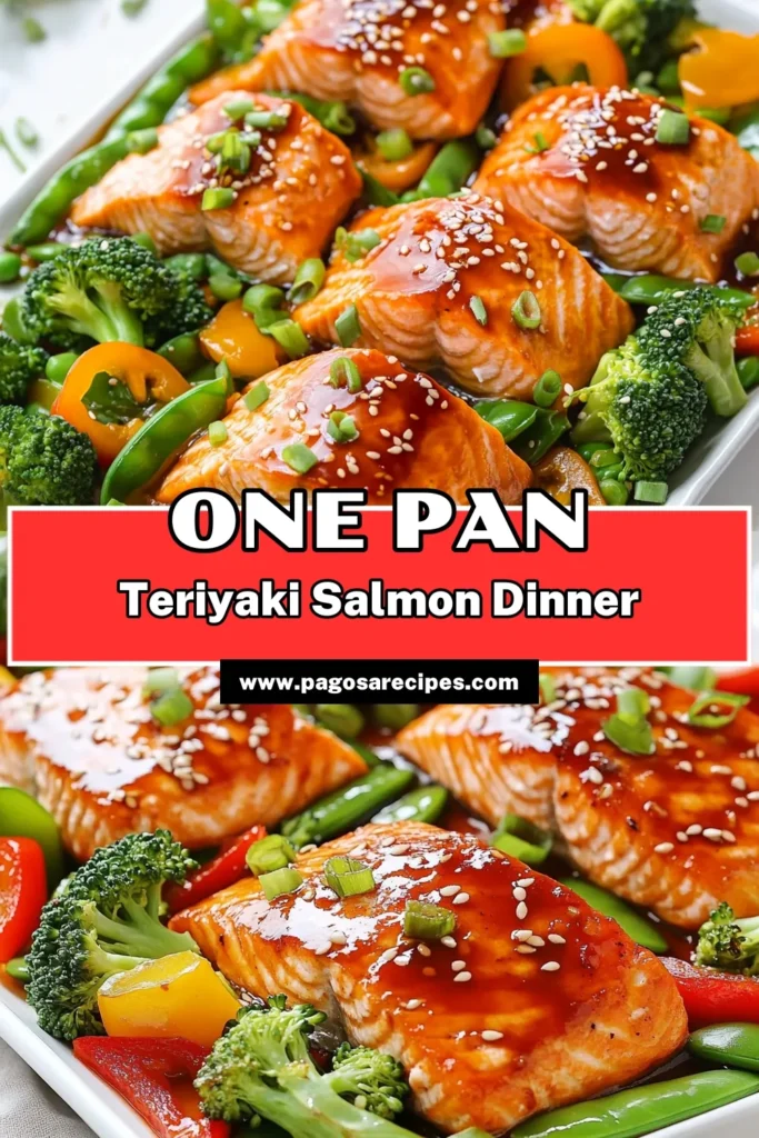 Looking for a quick and delicious dinner? Try this sheet pan teriyaki salmon paired with vibrant roasted vegetables! This easy salmon recipe takes just 30 minutes to prepare and cook, making it a perfect healthy salmon dinner for busy nights. With tender salmon fillets and colorful veggies tossed in teriyaki sauce, this roasted vegetables recipe is sure to impress. Save this recipe for your next meal! #SheetPanTeriyakiSalmon #EasySalmonRecipe #HealthyDinner #30MinuteMeals