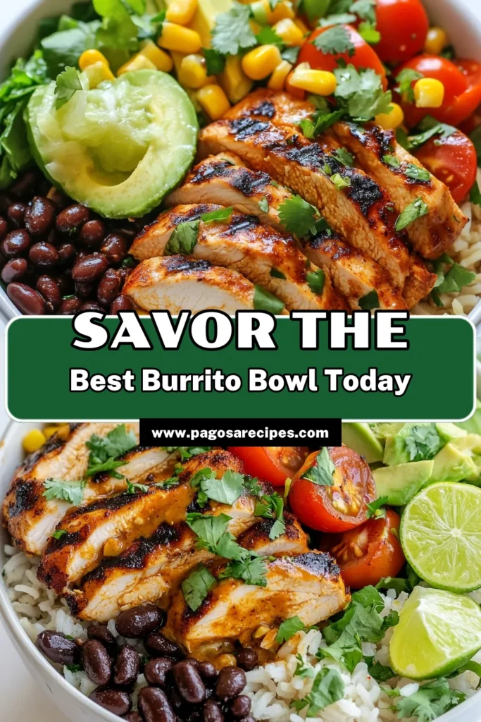 Savor the flavors of a delicious Chipotle chicken burrito bowl that's not only an easy chicken burrito bowl recipe but also a healthy burrito bowl option perfect for meal prep! This chipotle chicken recipe combines marinated grilled chicken, brown rice, and fresh veggies for a satisfying dish. Enjoy a nutritious and colorful meal any night of the week. Try this recipe today for a quick and easy dinner! #burritobowl #mealprep #healthyrecipes #chickenrecipes