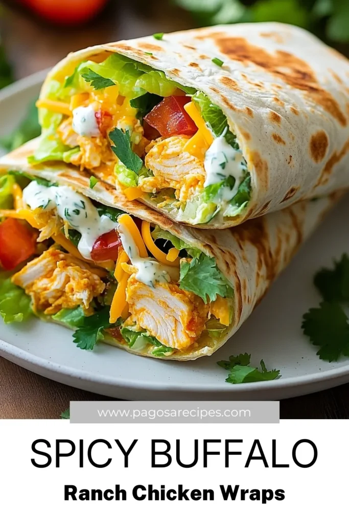 Looking for a quick and tasty meal? Try these Buffalo Ranch Chicken Wraps! This easy buffalo chicken wrap is packed with shredded chicken, creamy ranch, and fresh veggies, all wrapped in a wholesome tortilla. Perfect for lunch or dinner, this healthy buffalo chicken recipe will satisfy your cravings with the bold flavor of buffalo ranch sauce. Save this delicious ranch chicken tortilla recipe for your next meal! #BuffaloChickenWraps #HealthyEating #EasyRecipes #MealPrep
