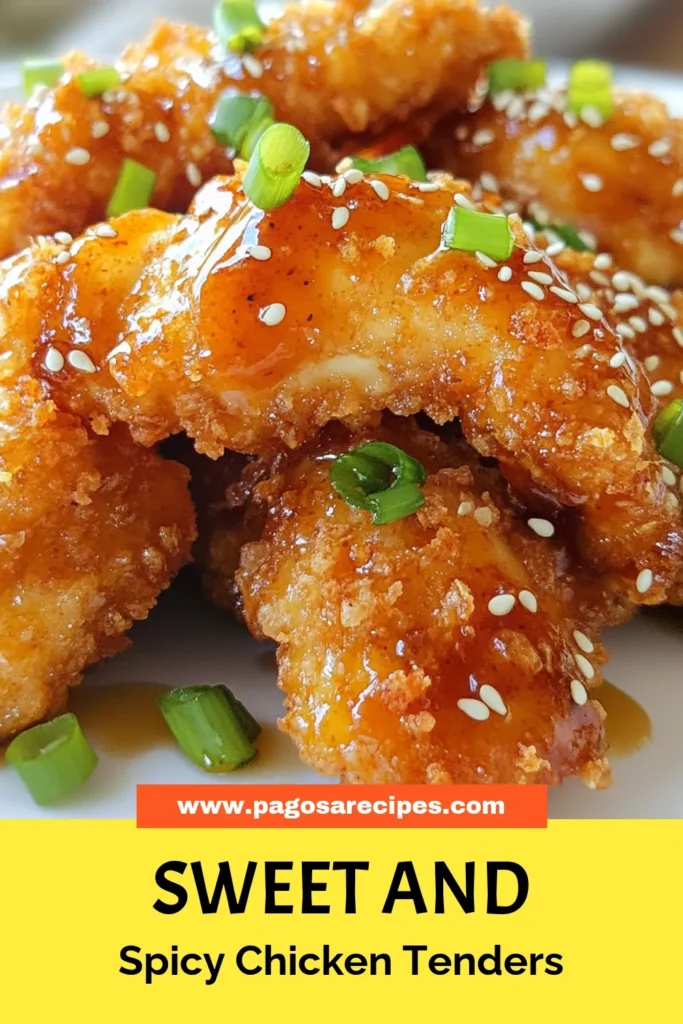 Discover the perfect blend of spicy and sweet with these Honey Sriracha Chicken Tenders! This easy baked chicken tenders recipe is a healthier twist on classic chicken tenders. The spicy honey chicken tenders are crunchy, flavorful, and perfectly satisfying. Perfect for a quick weeknight meal or game day snack! Try this healthy chicken tenders recipe and elevate your dinner tonight. Save this recipe for later! #HoneySriracha #ChickenTenders #HealthyRecipes #DinnerIdeas