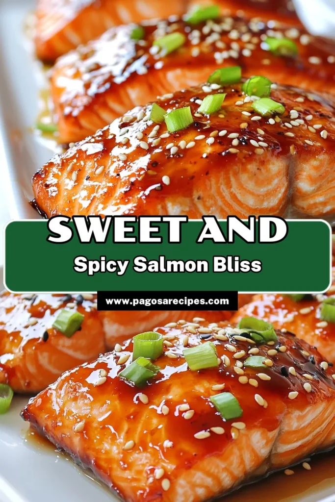 Looking for an irresistible dish? Try this Honey Sriracha salmon recipe for a perfect blend of sweet and spicy! This easy salmon recipe features glazed salmon fillets baked to perfection with a spicy honey glaze that adds a delicious kick. Enjoy tender baked salmon with Sriracha that's sure to impress. Perfect for dinner any night of the week! Save this recipe for your next meal! #HoneySrirachaSalmon #EasySalmonRecipes #BakedSalmon #SpicyHoneyGlaze