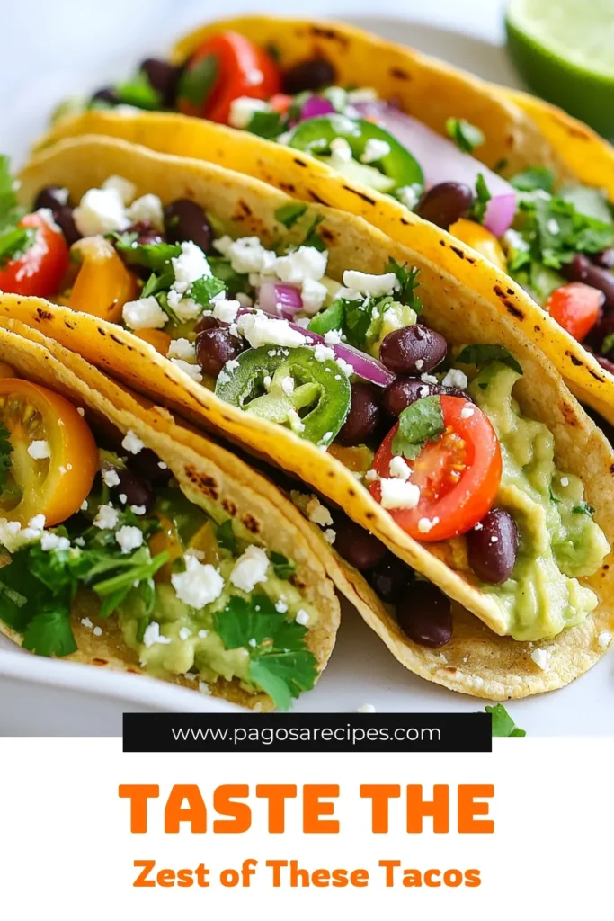 Savor the deliciousness of Avocado Lime Black Bean Tacos with this vegetarian taco recipe! Packed with a healthy taco filling of creamy avocados, black beans, and zesty lime, these lime avocado tacos are perfect for any meal. Serve them on warm corn tortillas for a delightful feast that’s easy to make in just 25 minutes. Click to discover the complete recipe and elevate your taco night! #AvocadoBlackBeanTacos #VegetarianTacoRecipe #HealthyEating #CornTortillasAvocadoRecipe