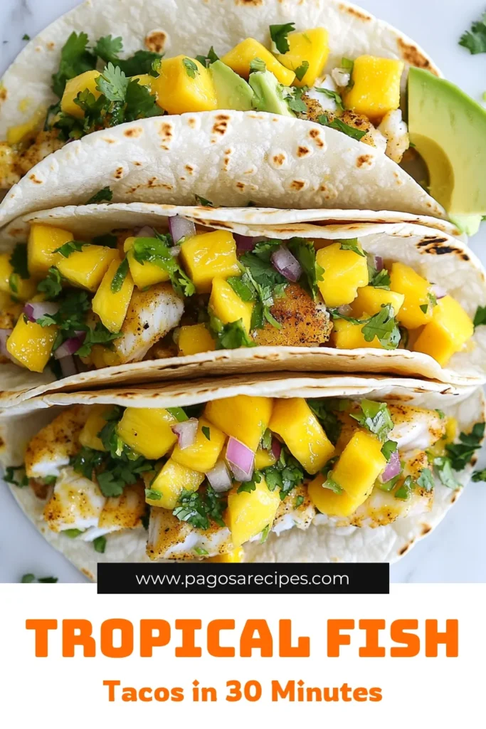 Looking for a delicious and healthy fish taco recipe? Try these Mango Salsa Fish Tacos! Bursting with flavor, this easy fish taco dinner features tender fish fillets topped with a refreshing mango salsa—all wrapped in warm tortillas. Perfect for a tropical twist, this recipe is sure to impress. Save this Mango Salsa recipe for your next meal! #MangoSalsaFishTacos #HealthyFishTacoRecipe #EasyFishTacoDinner #TropicalFishTacoRecipe