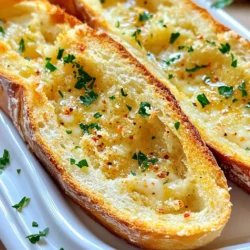 For the perfect garlic bread, you will need: - 1 French baguette or Italian bread, halved - 1/2 cup unsalted butter, softened - 4 cloves garlic, minced - 2 tablespoons fresh parsley, finely chopped - 1 teaspoon dried oregano - Salt to taste These basic ingredients create a rich and tasty garlic butter mix. The bread serves as a canvas for all the flavors. To add more depth to your garlic bread, consider these options: - 1/2 teaspoon red pepper flakes (for spice) - 1/2 cup grated Parmesan cheese Red pepper flakes give a nice kick. Parmesan adds a cheesy layer of flavor. Both are great for elevating your dish. I suggest using: - French baguette - Italian bread Both types deliver a crispy crust and soft inside. They soak up the butter and garlic mix well, ensuring every bite is delicious. First, get a mixing bowl. Add the softened butter, minced garlic, and chopped parsley. This mix gives your bread a great flavor. Then, toss in the dried oregano, red pepper flakes, and a bit of salt. Stir until everything blends well. The garlic butter is key for tasty garlic bread. Now, it’s time to prep your air fryer. Set it to 350°F (175°C). Preheating helps the bread cook evenly. While it heats, take your halved baguette or Italian bread. Spread that garlic butter mix on the cut sides. Make sure to cover every inch for the best taste. Place the buttered bread in the air fryer basket. Make sure the cut sides face up and there’s space between pieces. Air fry for about 6-8 minutes. Keep checking until the edges turn golden brown. If you added cheese, watch for it to melt. Once done, let the bread cool before slicing it into portions. Enjoy your crispy garlic bread! To get that golden crunch, don’t skip the butter. Mix it well with garlic and herbs. Spread it thickly on the bread. This helps create a crisp layer. The air fryer cooks quickly, so keep a close eye. Start checking at six minutes. You want golden edges! Soggy bread is not what we want! Make sure to use fresh bread. Old bread soaks up too much moisture. Spread the garlic butter evenly, but avoid too much butter. Also, air fry in a single layer. Crowding the basket traps steam, making the bread soggy. Serve your garlic bread on a wooden board. It looks nice and rustic. Add chopped parsley on top for color. A side of marinara sauce makes a great dip. You can also pair it with soups or salads for a tasty meal. Enjoy it while hot for the best taste! {{image_2}} You can boost the flavor of your garlic bread with fresh herbs. Basil, thyme, or chives work great. Just chop them finely and mix them into your garlic butter. These herbs add fresh and vibrant notes, making each bite more exciting. You can also experiment with dry herbs if fresh ones aren’t available. Adding cheese makes your garlic bread even better. Parmesan cheese is classic, but mozzarella or cheddar can be fun too. Just sprinkle your choice of cheese over the garlic butter before air frying. This will create a delicious, gooey top that melts beautifully. The melted cheese adds a rich taste that pairs well with the garlic. For those who like a kick, try adding more heat. You can mix in extra red pepper flakes or even diced jalapeños into your garlic butter. This adds spice and depth to the flavor. If you want a smoky touch, consider adding smoked paprika. This spicy twist makes garlic bread a bit more adventurous and exciting. To store leftover garlic bread, wrap it well in plastic wrap or foil. You can place it in an airtight container to keep it fresh. Store it in the fridge for up to three days. This helps keep the bread from drying out. To reheat your garlic bread, use your air fryer for the best crisp. Set the air fryer to 350°F (175°C). Place the bread in the basket for about 3-5 minutes. Check it often to avoid burning. This method keeps the bread crispy, just like fresh. If you want to freeze garlic bread, slice it first. Wrap each slice in plastic wrap, then place them in a freezer bag. This way, you can take out just what you need. It can stay in the freezer for up to three months. To enjoy, just reheat from frozen in your air fryer. Yes, you can use many types of bread. French baguette or Italian bread works best. You can also try sourdough, ciabatta, or even whole wheat. Each bread gives a different taste and texture. Make sure the bread is fresh for the best results. You can store leftover garlic bread in an airtight container. It stays fresh for about 2-3 days in the fridge. If you want it to last longer, freeze it. Wrapped tightly in plastic wrap, it can last up to 3 months. Just remember to reheat it well before serving. Crispy garlic bread pairs well with many dishes. You can serve it with pasta, soups, or salads. It also tastes great with marinara sauce or pesto for dipping. Try it as a side for your favorite main dishes, too. Yes, you can make garlic bread without butter. Use olive oil or a vegan spread instead. The taste will be slightly different but still delicious. Just mix the garlic and herbs into your chosen oil to keep the flavors strong. This blog post covered how to make great garlic bread. We explored key ingredients, prep steps, and useful tips. I shared ways to add flavor, like herbs and cheese, and how to avoid sogginess. Storing and reheating leftover garlic bread is easy, too. Garlic bread can be simple or fancy. Whichever way you choose, I hope you enjoy every bite. Happy cooking!