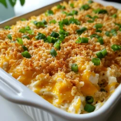 To make Jalapeño Popper Chicken Casserole, gather these simple ingredients: - 2 cups cooked chicken, shredded - 1 can (15 oz) cream cheese, softened - 1 cup shredded cheddar cheese - 1 cup shredded pepper jack cheese - 1/2 cup diced jalapeños (fresh or pickled) - 1 cup breadcrumbs (gluten-free if desired) - 1/2 teaspoon garlic powder - 1/2 teaspoon onion powder - 1 teaspoon smoked paprika - 1/2 teaspoon salt - 1/4 teaspoon black pepper - 1/4 cup green onions, sliced (for garnish) - 2 tablespoons olive oil If you want a gluten-free dish, swap regular breadcrumbs for gluten-free ones. Many brands offer great options. You can also use crushed gluten-free crackers or panko. These will keep your casserole tasty without the gluten. For the best flavor, use a mix of cheeses. Cheddar gives a classic taste, while pepper jack adds a fun kick. Feel free to mix in other cheeses like mozzarella for creaminess. Just remember, the more cheese, the better! {{ingredient_image_1}} Start by preheating your oven to 350°F (175°C). This step warms up your oven so the casserole cooks evenly. Next, grab a large mixing bowl. In it, mix 2 cups of shredded chicken with 1 can of softened cream cheese. Add 1 cup of shredded cheddar cheese and 1 cup of shredded pepper jack cheese for a tasty kick. Toss in 1/2 cup of diced jalapeños, along with 1/2 teaspoon of garlic powder, 1/2 teaspoon of onion powder, 1 teaspoon of smoked paprika, 1/2 teaspoon of salt, and 1/4 teaspoon of black pepper. Stir until everything blends into a creamy mixture. Now, lightly grease a 9x13 inch baking dish with 2 tablespoons of olive oil. Spoon the chicken mixture into the dish and spread it out evenly. In a small bowl, mix the breadcrumbs with the remaining olive oil. Coat the breadcrumbs well, then sprinkle them over the chicken mixture. This adds a crunchy layer on top. Place the dish in the oven and bake for 25-30 minutes. You want it bubbly and golden brown on top. When you take the casserole out of the oven, let it cool for a few minutes. This helps the flavors settle. Before serving, garnish with 1/4 cup of sliced green onions. This adds a pop of color and freshness to your dish. Enjoy your tasty Jalapeño Popper Chicken Casserole! Shredding chicken can feel like a chore. To speed it up, use a stand mixer. Place the cooked chicken in the mixer bowl. Use the paddle attachment on low speed. In seconds, you’ll have perfectly shredded chicken. You can also use two forks. Hold one fork to steady the chicken. Pull the other fork through to shred. This method works well for smaller batches. To get a nice crisp on the breadcrumbs, start with fresh ones. Mix them with olive oil until they glisten. This helps them crisp up in the oven. Spread the breadcrumbs evenly over the casserole. Press them down gently for a tighter crust. Bake until they turn golden brown. Keep an eye on them to avoid burning. If you have leftovers, store them in an airtight container. This keeps them fresh in the fridge for up to four days. You can also freeze the casserole. Let it cool completely before wrapping it well. Store it in a freezer-safe container. It will last for about three months. When ready to eat, thaw it overnight in the fridge. Reheat in the oven for the best taste. Pro Tips Use Rotisserie Chicken: For a quicker prep time, consider using store-bought rotisserie chicken to save time and add flavor. Adjust the Heat: If you prefer less spice, use fewer jalapeños or opt for milder peppers to customize the heat level to your taste. Make Ahead: This casserole can be prepared in advance. Assemble it, cover, and refrigerate for up to 24 hours before baking. Experiment with Cheeses: Feel free to mix and match different cheeses like gouda or mozzarella for a unique flavor twist. {{image_2}} If you love heat, add more jalapeños! Use 1 cup of diced jalapeños for extra spice. You can also mix in some crushed red pepper flakes. This makes the dish even hotter. For a twist, try using spicy sausage instead of chicken. It adds a nice kick and flavor. Want a meat-free meal? Substitute the chicken with black beans or chickpeas. Both options add protein and fiber. Use cream cheese made from nuts for a vegan twist. Mix in more veggies like corn or bell peppers for added color and taste. This keeps the dish rich and creamy. Adding vegetables boosts nutrition and flavor. Try mixing in spinach, zucchini, or broccoli. Chop them finely and add them to the chicken mixture. This adds great texture and makes the dish healthier. You can also use frozen mixed veggies for a quick option. Just thaw and stir them in! After you make Jalapeño Popper Chicken Casserole, let it cool. Cover the dish with plastic wrap or foil. Store it in the fridge for up to three days. If you want to keep it longer, freeze it. To freeze your casserole, let it cool completely. Wrap it well in plastic wrap, then foil. This helps prevent freezer burn. You can freeze it for up to three months. Label the package with the date so you know when to use it. When you’re ready to enjoy leftovers, preheat your oven to 350°F (175°C). Remove the plastic wrap and foil. Place the casserole in the oven for about 25 minutes. Make sure it's heated all the way through. You can also use the microwave for quick reheating. Just heat in short bursts, checking often to avoid overcooking. You can store Jalapeño Popper Chicken Casserole in the fridge for about 3-4 days. Make sure to cover it tightly. If you want to keep it longer, freeze it for up to 3 months. Just remember to thaw it in the fridge before reheating. Yes, you can make this dish ahead of time. Prepare the casserole and store it in the fridge before baking. Just be sure to bake it within 24 hours for the best taste. If you want to cook it later, cover it tightly and freeze it. You can bake it straight from the freezer; just add extra time to the cooking. Jalapeño Popper Chicken Casserole is great with many sides. Here are some ideas: - Simple Salad: A fresh green salad adds crunch. - Cornbread: Sweet cornbread balances the spice. - Steamed Vegetables: Broccoli or green beans add color and nutrition. - Rice: Cilantro lime rice makes a tasty base. Choose what you love to make it a meal you enjoy! This post covered all you need for Jalapeño Popper Chicken Casserole. We listed key ingredients and tasty cheese options. Step-by-step, I showed you how to prepare and bake it to perfection. There are tips for quick chicken shredding and crisp breadcrumbs. We even explored fun variations and smart storage ideas. In the kitchen, creativity matters. Mix flavors and make this dish your own. Enjoy cooking your delicious casserole!