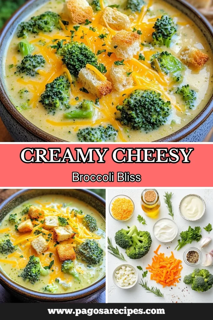 Indulge in this delicious cheesy broccoli soup that's perfect for a cozy dinner! This easy broccoli soup combines fresh broccoli and carrots in a creamy cheddar soup that’s both comforting and healthy. Ideal for vegetarians, this creamy broccoli cheddar soup is a must-try for your healthy soup recipes collection. Enjoy a bowlful of goodness today! Save this recipe for later! #CheesyBroccoliSoup #VegetarianBroccoliRecipe #CreamyCheddarSoup #HealthySoupRecipes