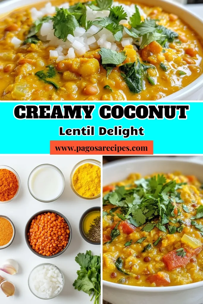 Discover the ultimate creamy coconut lentil curry recipe that's not just delicious but also a healthy curry option! This vegan lentil recipe features rich red lentils simmered in creamy coconut milk, making it a perfect coconut milk curry for any meal. Ready in just 35 minutes, it's a satisfying and nutritious dish your family will love. Save this recipe and delight in a wholesome, easy-to-make dinner! #VeganLentilRecipes #RedLentilCurry #HealthyCurryRecipe #CoconutMilkCurry