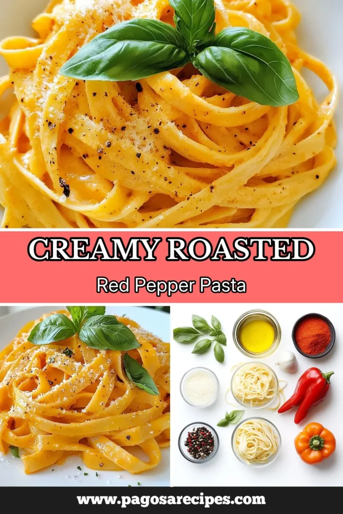 Indulge in a delicious Roasted Red Pepper Alfredo, a creamy fettuccine recipe that elevates your Italian pasta dishes. This easy dinner recipe combines rich roasted red peppers with homemade Alfredo sauce for a comforting meal. Perfect for busy weeknights, this dish is sure to impress. Try it tonight and savor the flavors! Save this recipe for your next dinner inspiration! #RoastedRedPepperAlfredo #CreamyFettuccine #EasyDinnerRecipes #ItalianPastaDishes