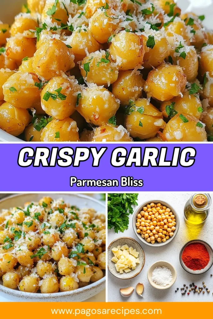 Looking for a delicious, healthy snack? Try this easy roasted chickpeas recipe featuring crispy garlic parmesan chickpeas! Perfect as vegan chickpea snacks, these garlic Parmesan snacks are packed with flavor and crunch. Tossed in garlic, olive oil, and spices, they make a great addition to any meal or a tasty snack on their own. Save this recipe and enjoy a nutritious treat today! #HealthySnackIdeas #VeganChickpeaSnacks #CrispyGarlicParmesanChickpeas #RoastedChickpeasRecipe