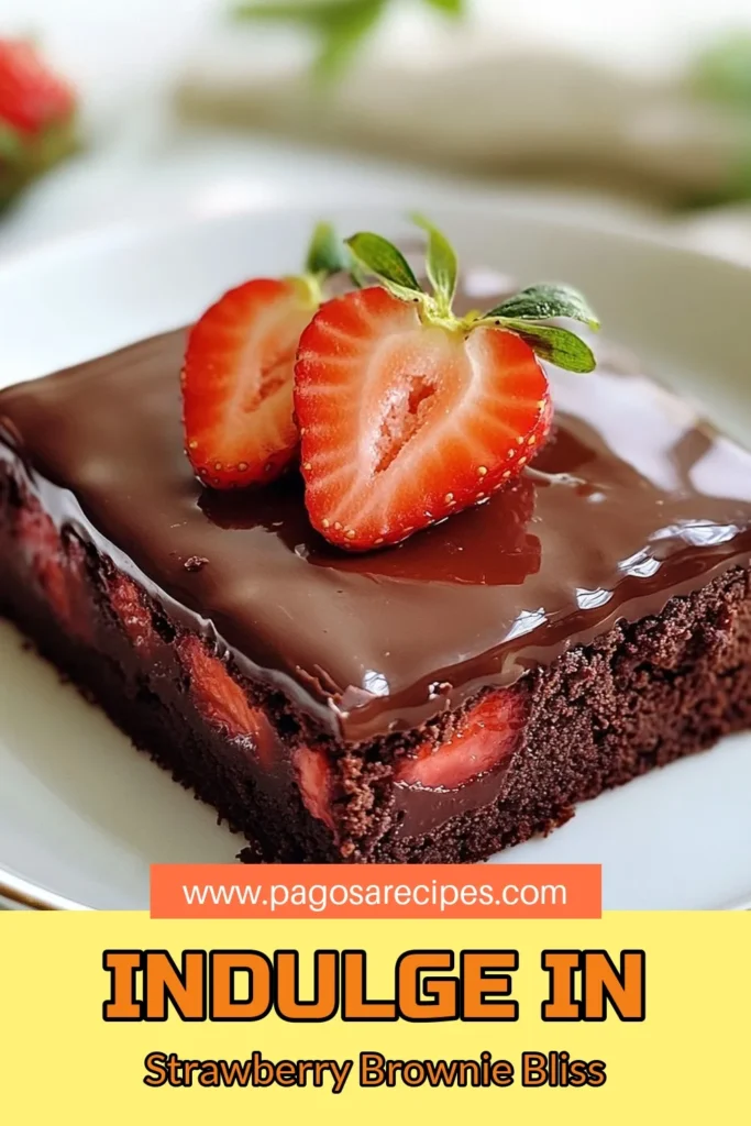 Indulge in these delicious chocolate covered strawberry brownies! This easy strawberry brownie recipe combines rich dark chocolate brownies with fresh strawberries for the perfect dessert. Simple to make and visually stunning, these brownies are ideal for any occasion. Treat yourself and your loved ones to this fresh strawberry dessert that will impress everyone. Save this recipe now and delight in a chocolatey treat! #ChocolateCoveredStrawberryBrownies #StrawberryBrownieRecipe #EasyBrownieDessert #DarkChocolateBrownies