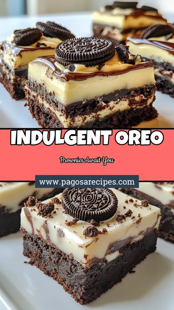 Indulge in the ultimate chocolate treat with these Oreo frosted brownies! This decadent brownie recipe features rich chocolate flavors and a creamy Oreo brownie frosting that will delight any dessert lover. Perfect for gatherings or a sweet craving, this easy brownie recipe combines gooey brownie goodness with crunchy Oreos. Don’t miss out on this delicious chocolate Oreo dessert! Save this recipe for your next baking adventure! #OreoFrostedBrownies #DecadentDesserts #BrownieRecipe #OreoLovers