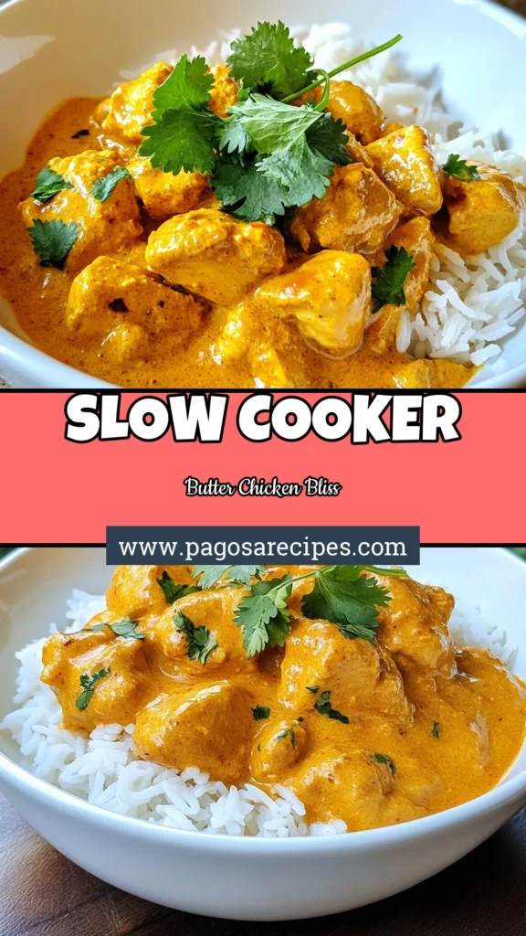 Discover the ultimate creamy Butter Chicken recipe that you can effortlessly prepare in your slow cooker! This easy Butter Chicken features tender chicken thighs simmered in a rich coconut milk sauce, creating a delightful slow cooker chicken curry that's both authentic and satisfying. Perfect for a family meal, serve it over basmati rice for a true taste of India. Save this Coconut Milk Chicken recipe now and satisfy your cravings! #ButterChicken #SlowCookerRecipe #IndianCuisine #EasyRecipes