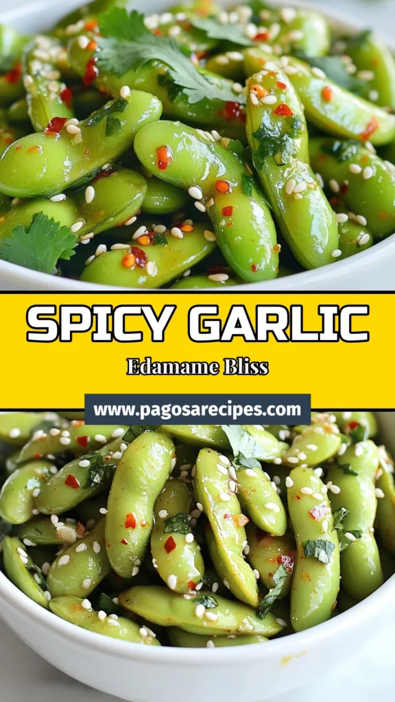 Looking for a delicious and healthy snack? Try this spicy garlic edamame recipe! Packed with flavor, this garlic edamame dish makes a fantastic Asian side dish or a quick snack. With just a few simple ingredients, you can whip up this flavorful treat in under 15 minutes. Perfect for parties or a cozy night in! Don't miss out—save this recipe now and delight your taste buds! #SpicyGarlicEdamame #EdamameRecipe #HealthySnackRecipes #AsianSideDishes