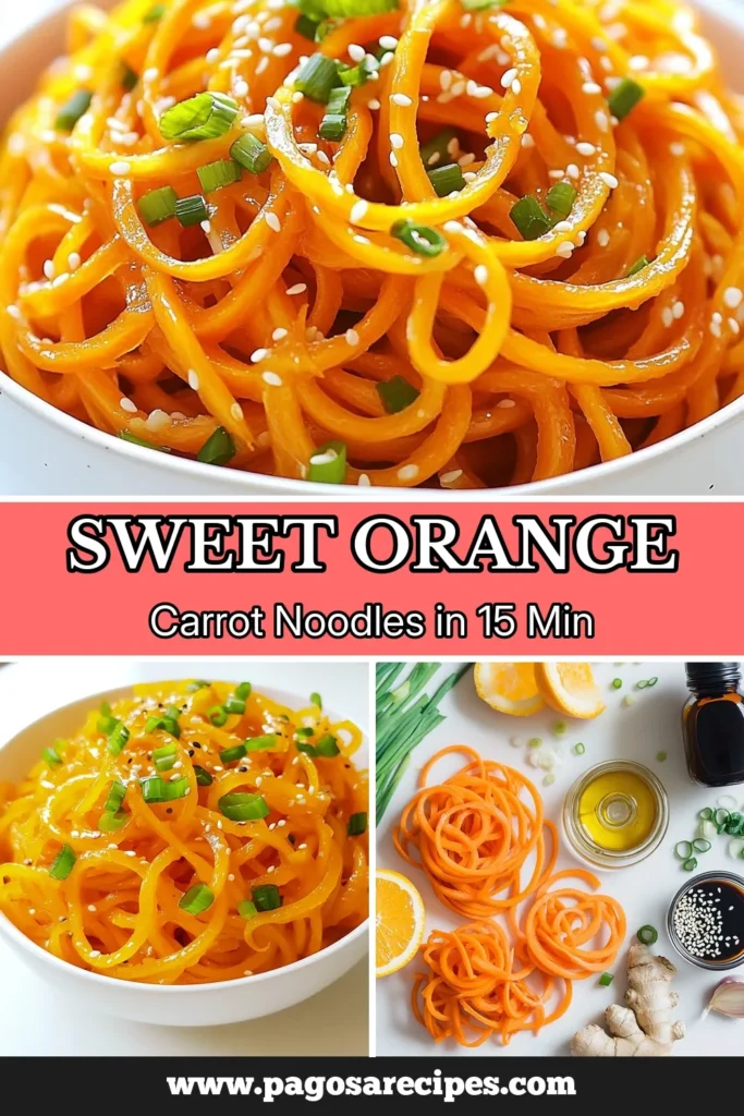 Discover the amazing flavor of orange glazed carrot noodles, a vibrant addition to your meal planning! This easy vegetable noodle recipe is not only delicious but also healthy, perfect for any occasion. Made with spiralized carrots, this gluten-free carrot noodles dish will satisfy your cravings. Try out these simple spiralized carrot recipes and elevate your healthy carrot dishes game. Save this recipe for your next dinner! #HealthyEating #GlutenFree #VegetableNoodles #CarrotRecipes