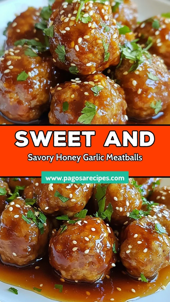 Discover the mouthwatering flavors of Honey Garlic Meatballs with this easy ground beef meatball recipe! Perfectly baked meatballs with honey are coated in a homemade honey garlic sauce that’s sure to impress. Enjoy these delicious homemade meatballs with soy sauce as a perfect appetizer or main dish. Try this simple recipe today and savor every bite! Don't forget to save this pin for later! #HoneyGarlicMeatballs #BakedMeatballs #GroundBeefRecipe #EasyRecipes