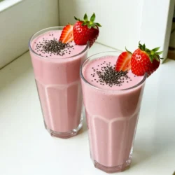 - 1 cup fresh strawberries, hulled and sliced - 1 ripe banana, frozen - 1 cup coconut milk (canned or carton) - 1/2 cup Greek yogurt (plain or coconut-flavored) - 1 tablespoon honey or agave syrup (adjust to taste) - 1 tablespoon chia seeds - 1/2 teaspoon vanilla extract - Ice cubes (optional) Fresh ingredients are key for a tasty smoothie. I always use ripe fruits. That’s why I pick strawberries when they are bright red and sweet. The frozen banana adds creaminess and a nice chill. For the base, I like coconut milk. It brings a rich flavor. You can choose canned or carton coconut milk, depending on what you have at home. Greek yogurt adds protein and thickness. Use plain or coconut-flavored yogurt for extra fun. Sweeteners help balance the flavors. Honey or agave syrup works well. You can add more or less, depending on your taste. Chia seeds give a nice crunch and boost nutrition. Lastly, a splash of vanilla extract makes everything taste better. Ice cubes are great if you want a thicker drink. Keeping these ingredients in mind will help you create a refreshing, energizing smoothie. {{ingredient_image_1}} - Hulled and sliced strawberries: Start by washing your strawberries. Remove the tops and slice them. The slices should be even for best blending. - Frozen banana: Take a ripe banana and peel it. Slice it into small pieces and freeze them. This gives the smoothie a thick and creamy texture. - Adding ingredients to the blender: Place the sliced strawberries and frozen banana in the blender. Add 1 cup of coconut milk and 1/2 cup of Greek yogurt on top. - Blending until smooth: Blend the mixture on high speed. Watch for lumps. If you see any, stop and scrape the sides to mix everything well. Blend until it's completely smooth. - Adding ice for thickness: If you want a thicker smoothie, add a handful of ice cubes. This step is optional but helps create a chilled drink. - Tasting and adjusting sweetness: After blending, taste your smoothie. If you want it sweeter, add honey or agave syrup. Blend again for a moment to mix in the sweetener. Adjust until it tastes just right for you. To get that creamy texture, use frozen fruits. A ripe banana adds smoothness. Adjust the liquid to make it thicker or thinner. If you want a thicker smoothie, add ice cubes. Blend until you have a silky drink. For sweetness, you can use honey or agave syrup. Start with one tablespoon. Taste it and add more if you need to. You can also try natural sweeteners like maple syrup or stevia for a twist. Make your smoothie look great by garnishing it. Top with whole strawberries or a sprinkle of chia seeds. Serve it in a clear glass to show off the pretty colors. This makes your drink look as good as it tastes! Pro Tips Use Fresh Ingredients: Always opt for fresh strawberries to enhance the flavor and nutritional value of your smoothie. Chill Your Glasses: For an extra refreshing experience, chill your glasses in the freezer for a few minutes before pouring in your smoothie. Experiment with Flavors: Feel free to add other fruits like mango or pineapple for a tropical twist on your smoothie. Boost Nutritional Value: Add a handful of spinach or kale for an extra nutrient boost without compromising the taste. {{image_2}} You can mix in other fruits to change the flavor. Try adding mango or pineapple for extra sweetness. Both fruits blend well with the strawberry and coconut flavors. They also add vitamins and fiber. Just remember to adjust the amount of coconut milk if you use more fruit. To make this smoothie vegan, swap Greek yogurt for coconut yogurt. This keeps the creamy texture while adding coconut flavor. For sweeteners, use maple syrup or agave instead of honey. Both options work great and keep the smoothie plant-based. Adding protein powder can make this smoothie a power snack. Look for plant-based options like pea or hemp protein. You can also toss in leafy greens like spinach or kale. They blend in easily and boost nutrition without changing the taste much. Just a handful will do! You can store leftover smoothie in the fridge. Use an airtight container to keep it fresh. It will stay good for about one day. After that, it may lose its taste and texture. Always give it a good shake or stir before drinking. To freeze, pour the smoothie into freezer-safe containers. Leave some space at the top, as it will expand. When you want to enjoy it, take it out of the freezer. Thaw it in the fridge overnight or blend it straight from the freezer. This way, you keep the creamy texture. It’s best to drink the frozen smoothie within a month for great taste. Yes, you can use frozen strawberries! Frozen strawberries have benefits, too. They are picked at peak ripeness and flash-frozen. This locks in their flavor and nutrients. Frozen berries also make your smoothie cold and thick. If you want a creamier texture, frozen strawberries work great. Just remember to adjust the liquid if needed. Absolutely! This smoothie is perfect for kids. It has natural sweetness from strawberries and banana. Greek yogurt adds protein, helping kids feel full. Plus, coconut milk gives a rich, creamy taste. The bright color and fruity flavor make it fun to drink. Kids love it, and you can feel good serving it! To cut calories, you have a few options. First, use less honey or agave syrup. You can also swap Greek yogurt for a low-fat version. Consider using light coconut milk instead. Another tip is to add more ice or spinach. This will fill the smoothie without adding many calories. Enjoy your delicious drink while keeping it light! This article shared how to make a delicious smoothie. We covered fresh ingredients like strawberries and bananas, along with dairy and non-dairy options. I gave you step-by-step instructions on preparing and blending. You learned tips for texture and sweetness, plus presentation ideas. Variations let you explore new flavors, and I included smart storage tips. Enjoy experimenting with your smoothie! Use these ideas to make a tasty drink just for you.