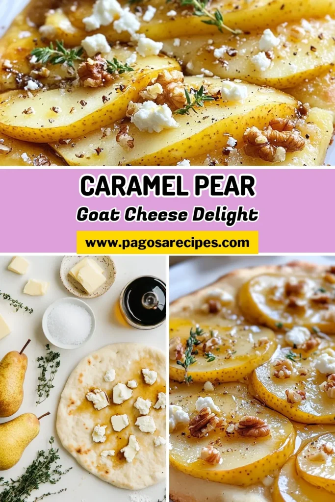 Indulge in the deliciousness of this Caramelized Pear & Goat Cheese Flatbread, the perfect easy flatbread appetizer for any gathering. This vegetarian flatbread idea combines sweet caramelized pears, creamy goat cheese, and crunchy walnuts for a delightful flavor experience. Try this unique pear and walnut pizza for your next meal or party. Save this recipe and impress your guests with this tasty dish! #CaramelizedPearFlatbread #GoatCheeseRecipes #EasyFlatbreadAppetizer #VegetarianFlatbreadIdeas