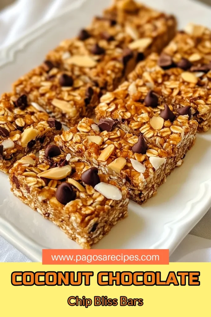 Discover the joy of making Coconut Chocolate Chip Granola Bars at home! This homemade granola bars recipe proves that healthy snack bars can be delicious and satisfying. These no-bake granola bars are made with rolled oats, shredded coconut, almond butter, and dark chocolate chips, perfect for a quick energy boost. Try these almond butter granola bars today for a tasty treat! Save this recipe! #HealthySnacks #GranolaBars #NoBake #CoconutChocolateChip