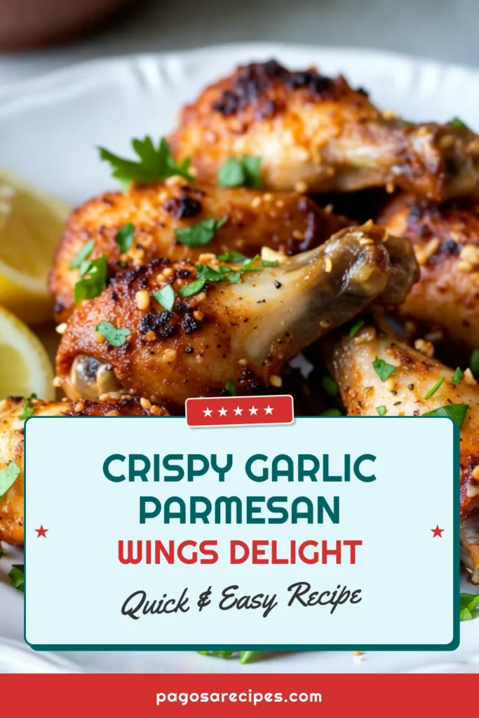 Get ready to satisfy your cravings with these Baked Garlic Parmesan Wings! This crispy chicken wings recipe is the perfect blend of savory garlic and rich parmesan, making it one of the easiest wing recipes you'll ever try. Oven baked wings are not only delicious but also healthier than deep-fried options. Treat yourself to these flavorful parmesan chicken wings today! Save this recipe for your next game day feast! #BakedGarlicParmesanWings #CrispyChickenWings #EasyWingRecipes #OvenBakedWings