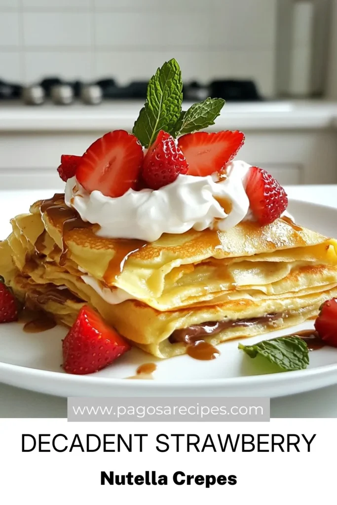 Indulge in these delicious Strawberry Nutella crepes that are perfect for any dessert lover! This easy crepe recipe combines luscious Nutella and fresh strawberries for a delightful treat. Whether you're looking for a fun weekend breakfast or a Nutella dessert recipe, these homemade crepes with Nutella will impress. Try it today and elevate your strawberry dessert ideas! Save this recipe for a sweet moment later! #NutellaCrepes #EasyDessert #CrepeRecipe #StrawberryDelight