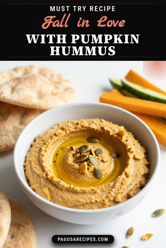Indulge in this delicious spiced pumpkin hummus, the perfect healthy pumpkin dip for fall gatherings! This chickpea hummus recipe combines canned pumpkin puree with spices for a flavorful twist. Impress your guests with this easy fall appetizer idea that's ready in just 10 minutes. Serve it with pita or veggies and watch it disappear! Pin and save this must-try pumpkin recipe today! #SpicedPumpkinHummus #HealthyDip #FallAppetizer #PumpkinRecipes