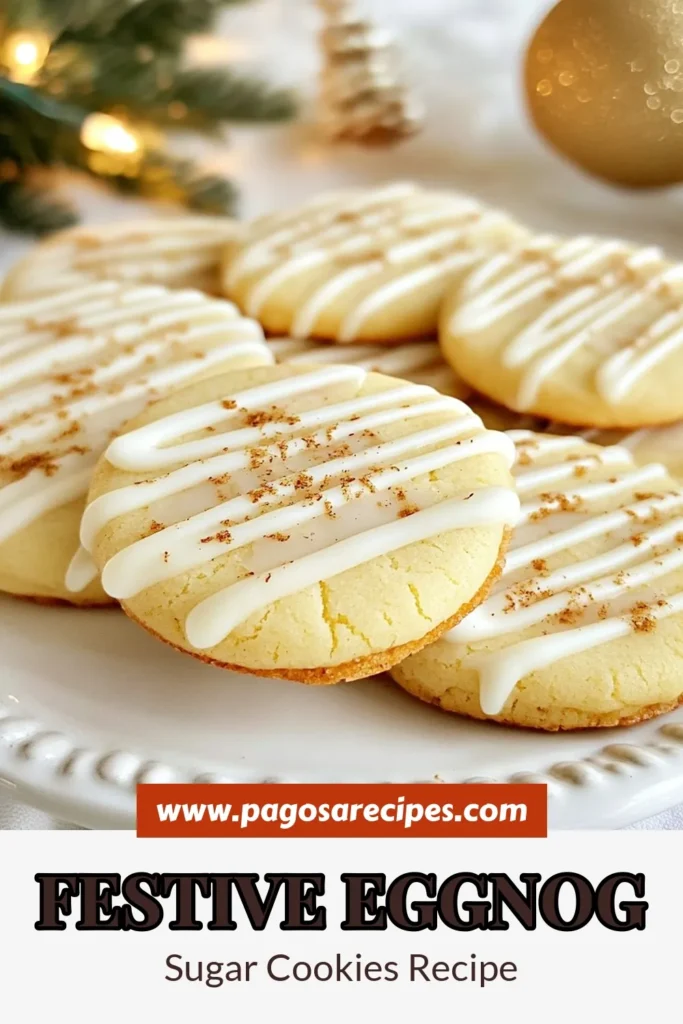 Looking to spread some holiday cheer? Try these delicious Eggnog Sugar Cookies, the perfect holiday cookie recipe for your Christmas baking! These easy sugar cookies are infused with festive flavors, making them a delightful festive dessert idea for your gatherings. Follow our simple recipe to create cookies that everyone will love. Save this recipe for a sweet holiday treat! #EggnogSugarCookies #ChristmasBaking #FestiveDessertIdeas #EasySugarCookies