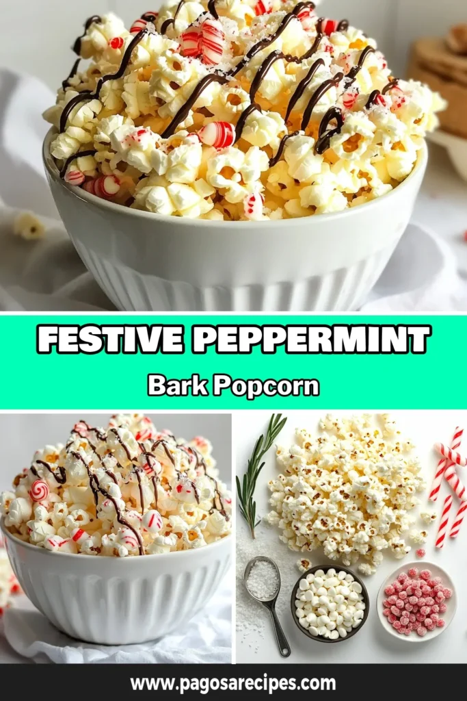 Get ready to impress with this easy peppermint bark popcorn recipe! Perfect for holiday gatherings, this crushed peppermint popcorn combines crunchy popcorn, creamy white chocolate, and festive peppermint candies. Ideal as holiday popcorn treats, this delightful snack is sure to be a hit. Try making this easy festive snack in just 40 minutes! Save this tasty idea for your next celebration! #PeppermintBarkPopcorn #WhiteChocolatePopcornRecipe #HolidayTreats #EasyFestiveSnacks